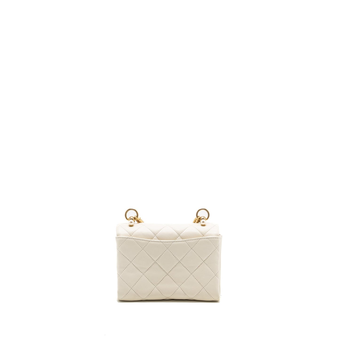 Chanel quilted mini flap bag Calfskin white