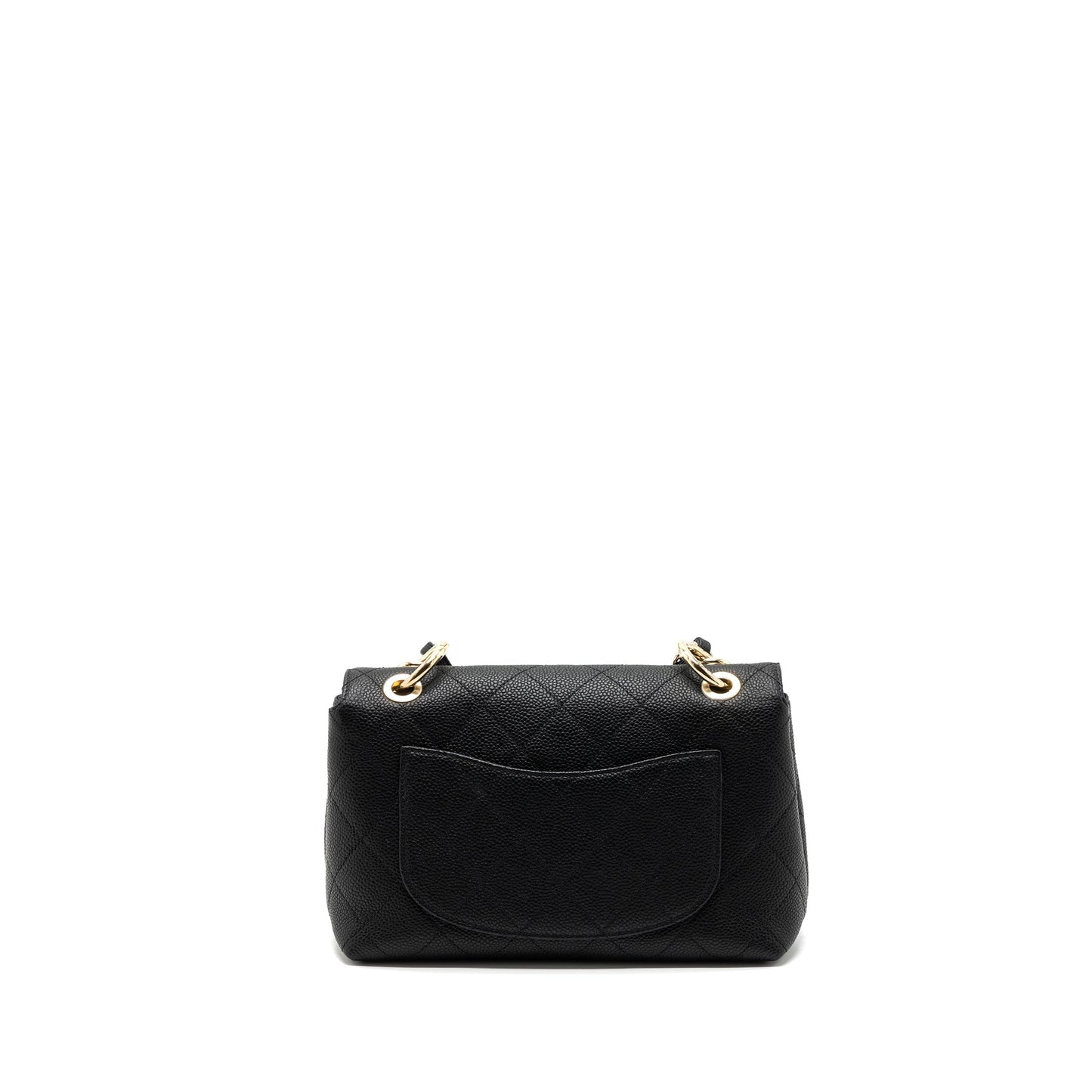CHANEL FLAP BAG WITH CHAINS HANDLE Quilted CALFSKIN BLACK