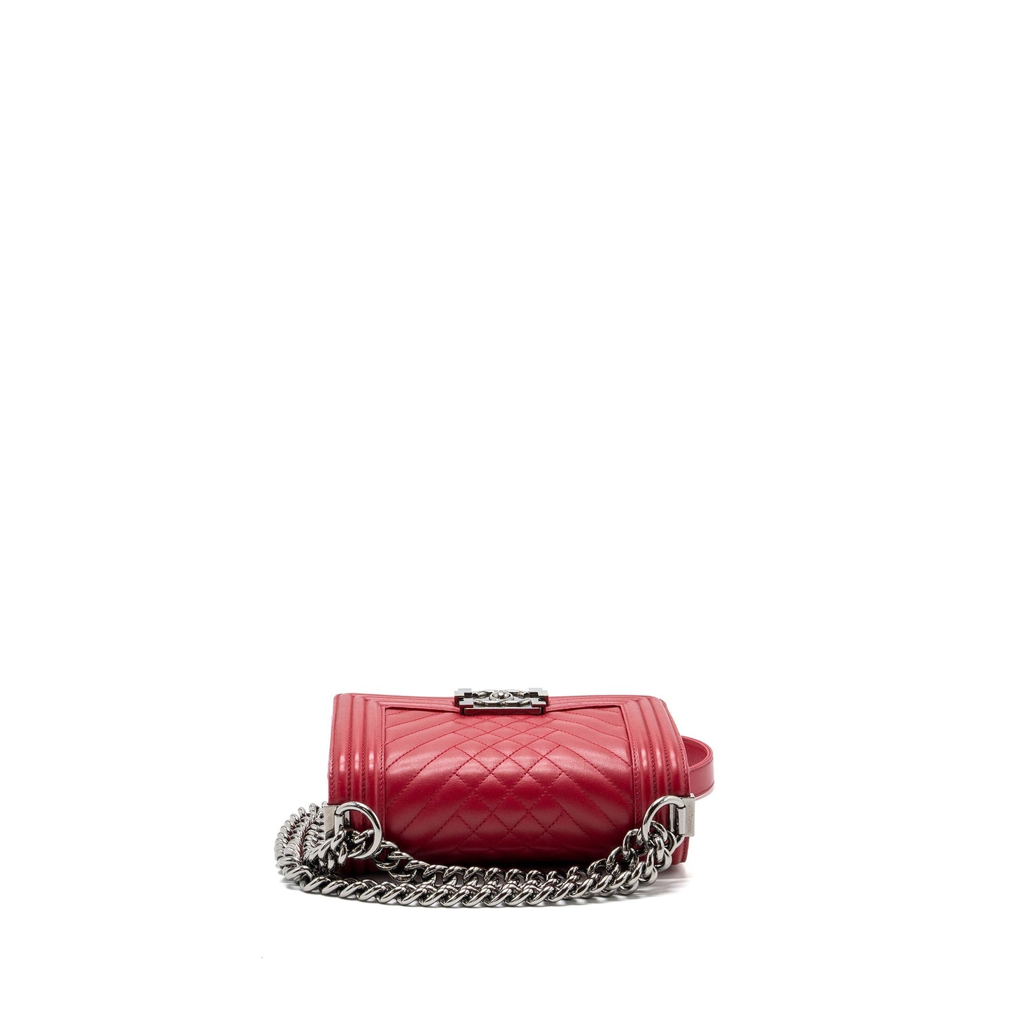 Chanel small boy bag calfskin red