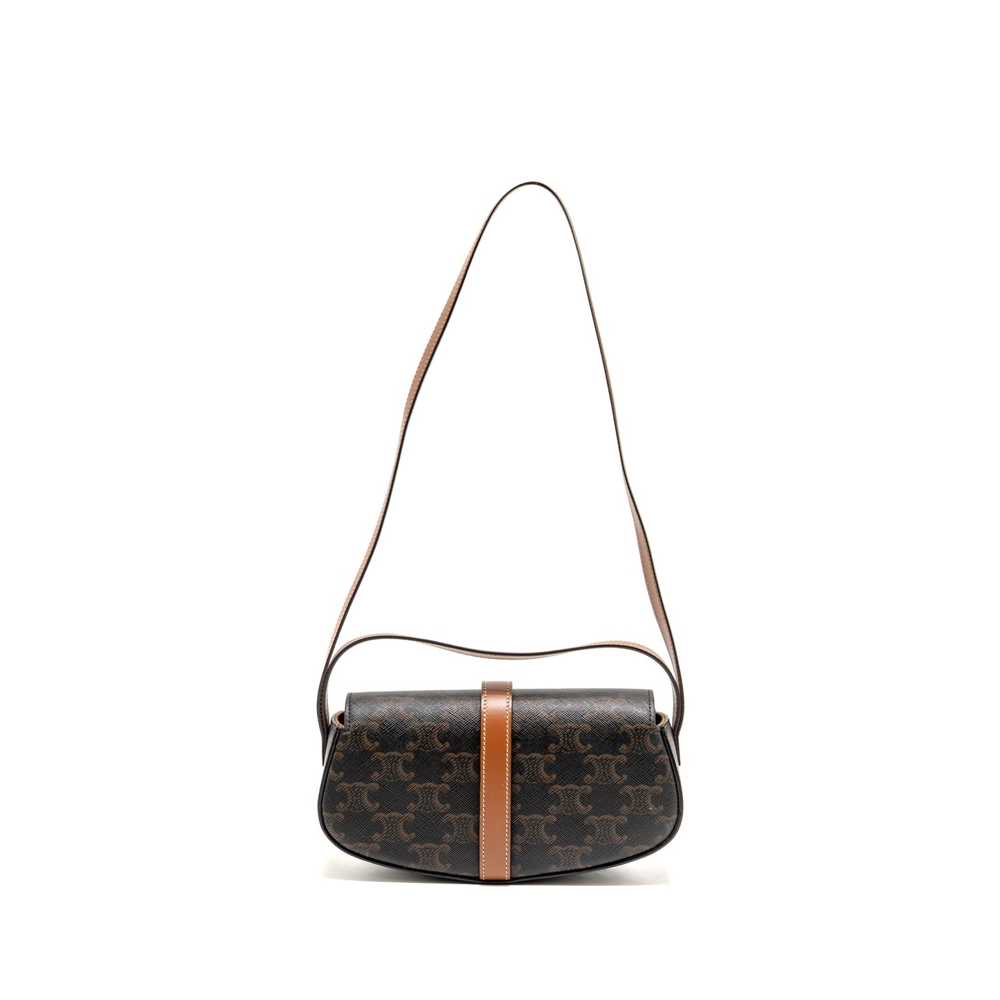 Celine Clutch On Strap Tabou Triomphe Canvas/Calfskin Tan