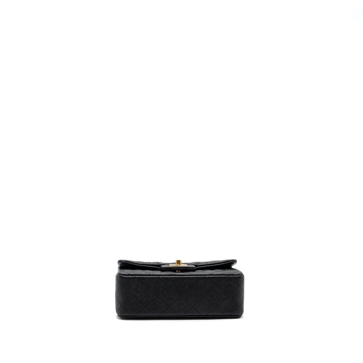 Chanel top handle mini rectangular flap bag caviar black
