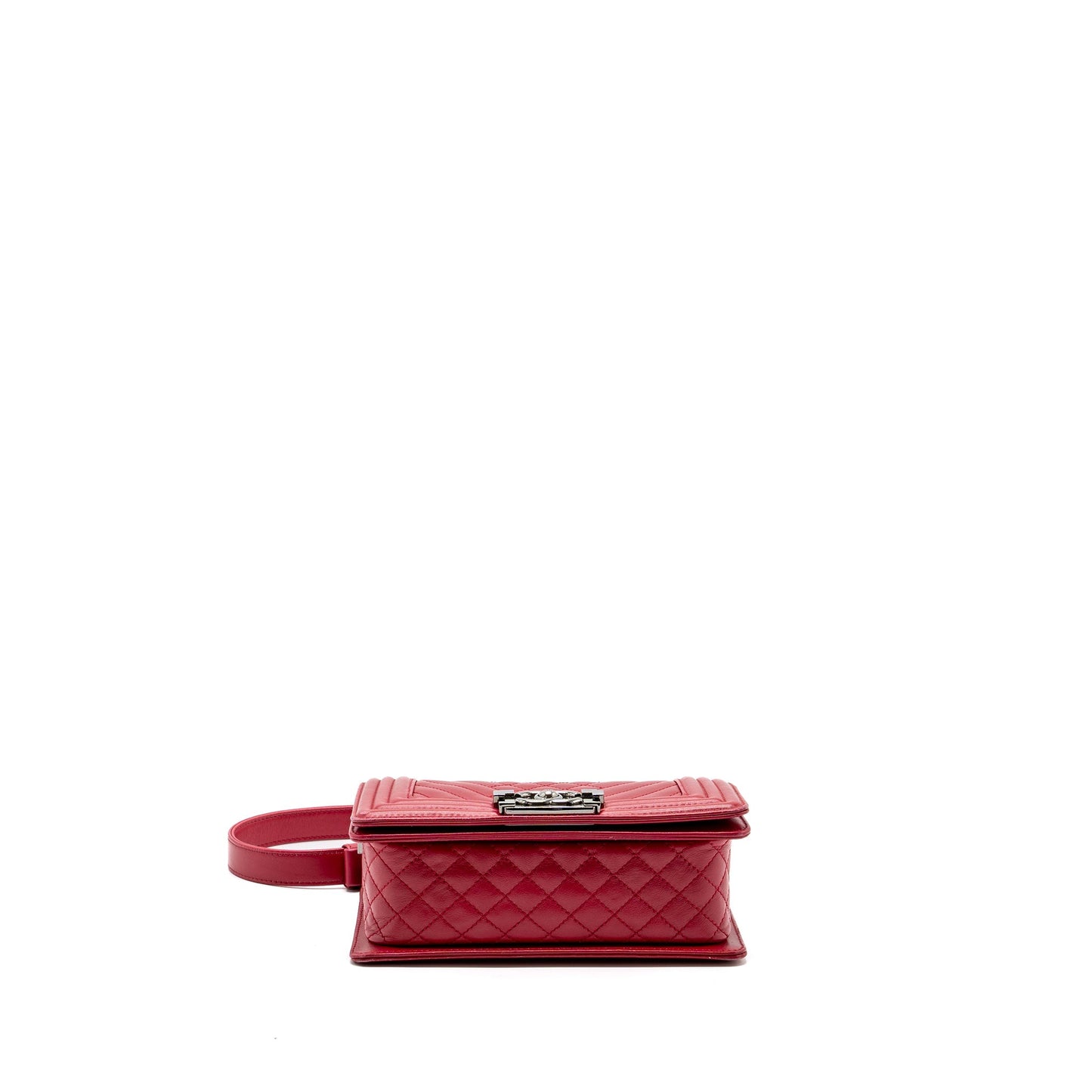 Chanel small boy bag calfskin red