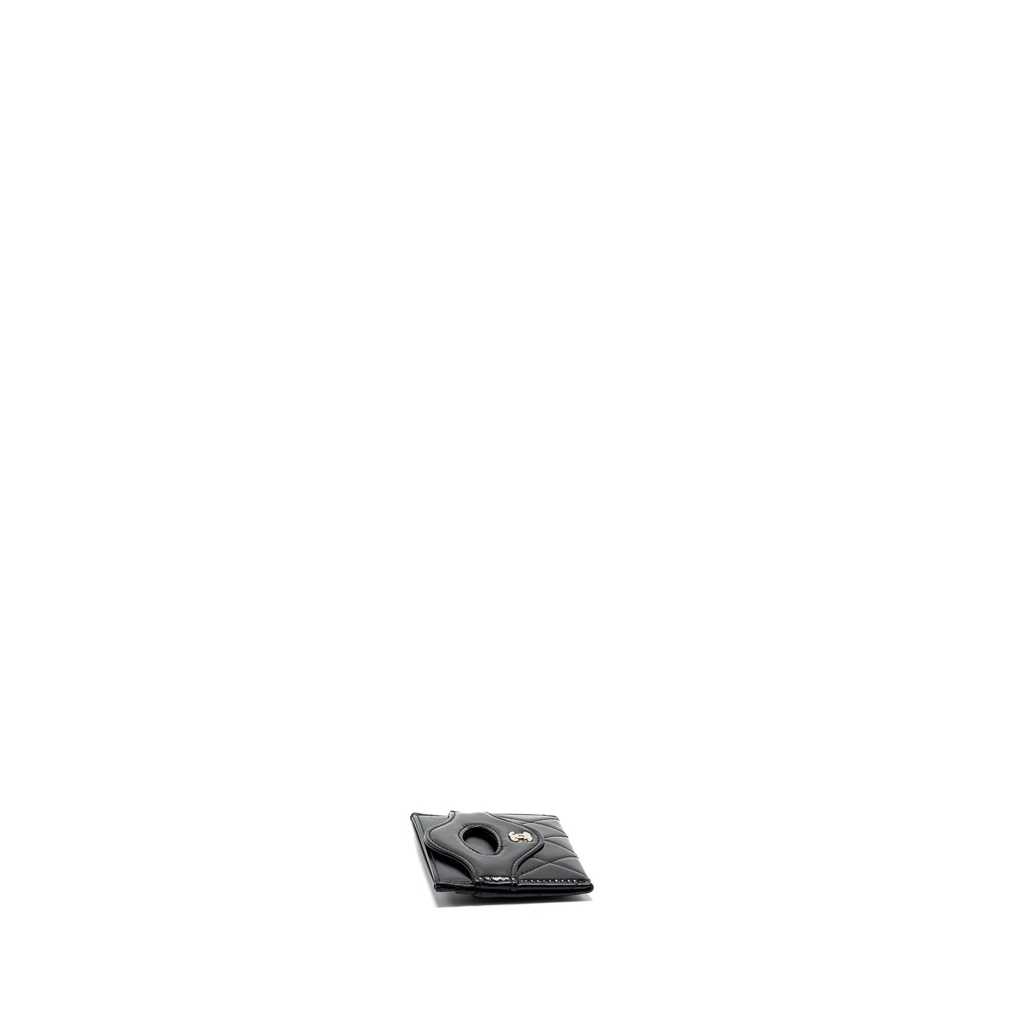 Chanel 31 card holder shiny goatskin black L (microchip)