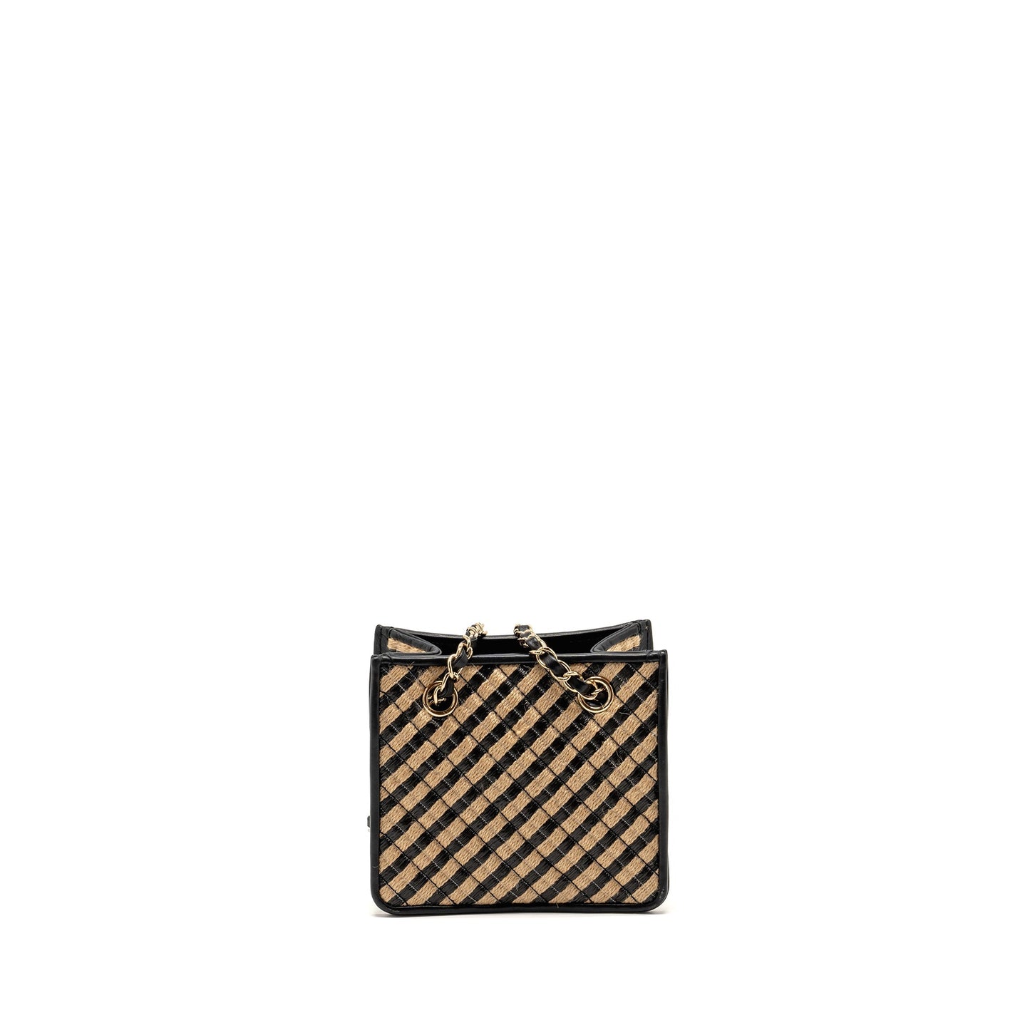 Chanel Urban Jungle Bucket Bag Raffia/Leather Black/Beige L