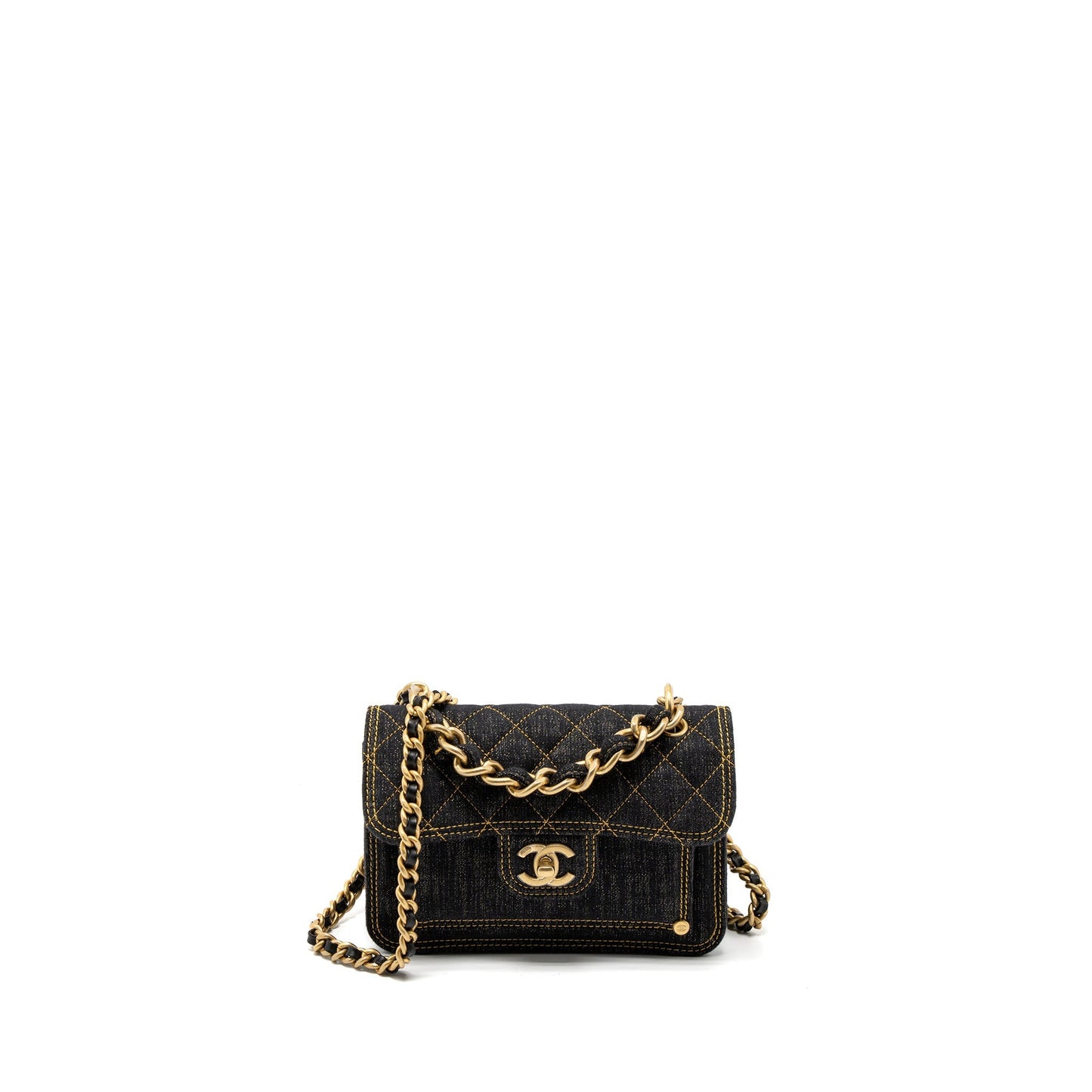 Chanel 23S Flap Bag Denim Dark Blue Brushed  (Microchip)