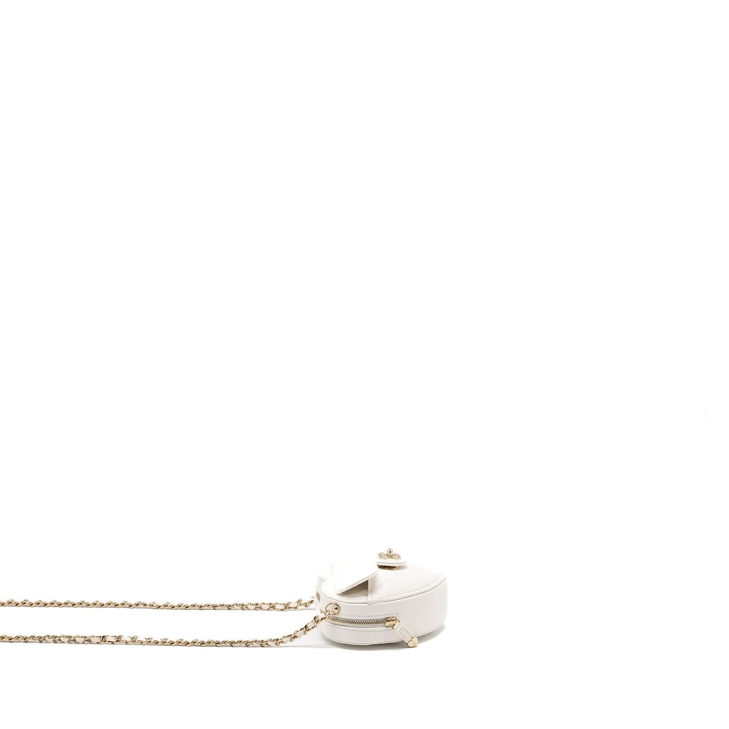 Chanel 22S Small Heart Bag Lambskin White L