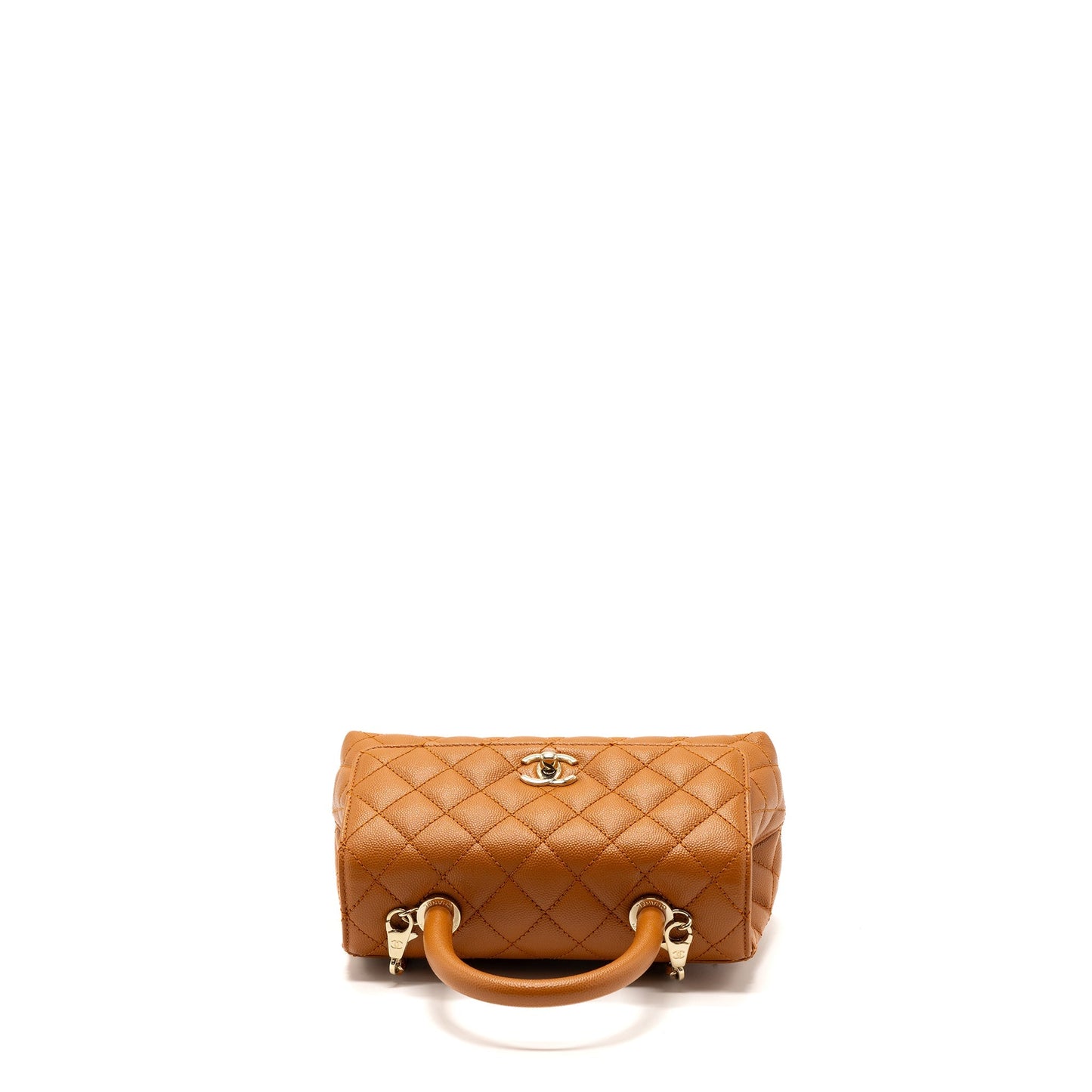 CHANEL SMALL COCO HANDLE CAVIAR CARAMEL  (Microchip)
