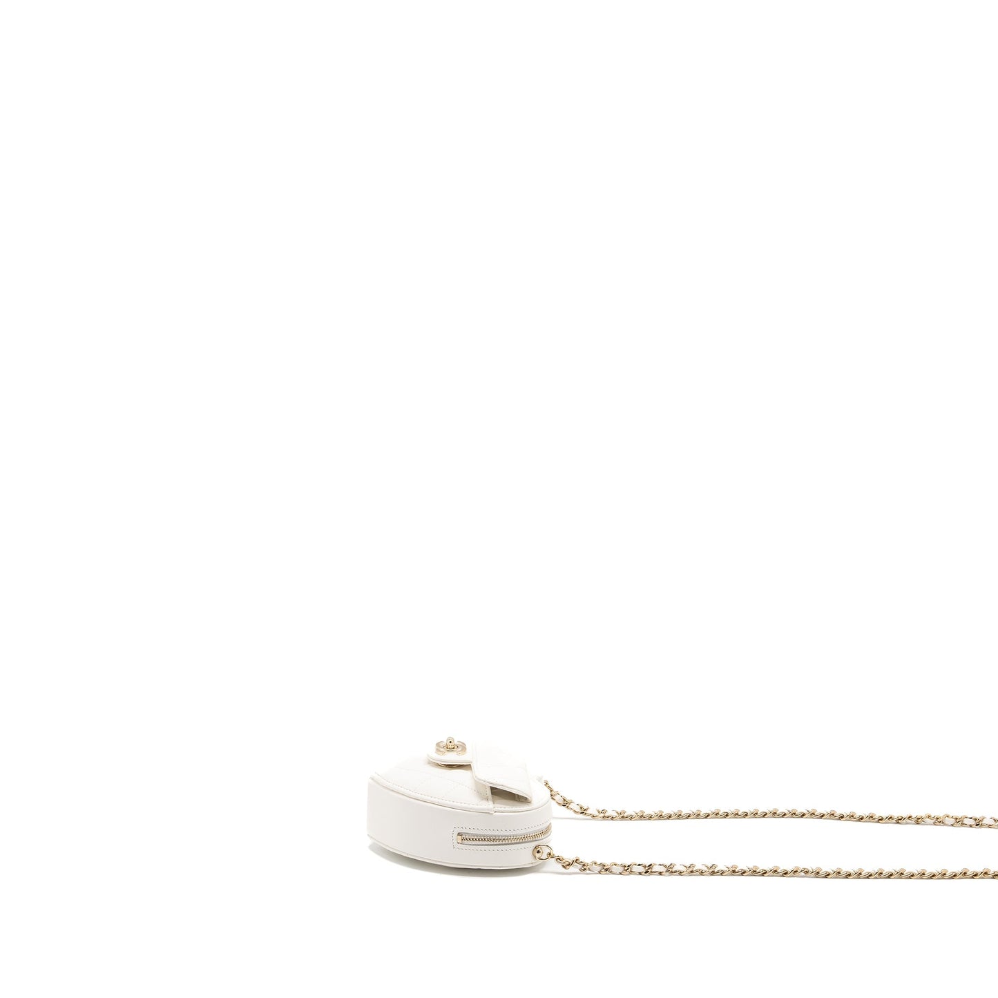 Chanel 22S Small Heart Bag Lambskin White L