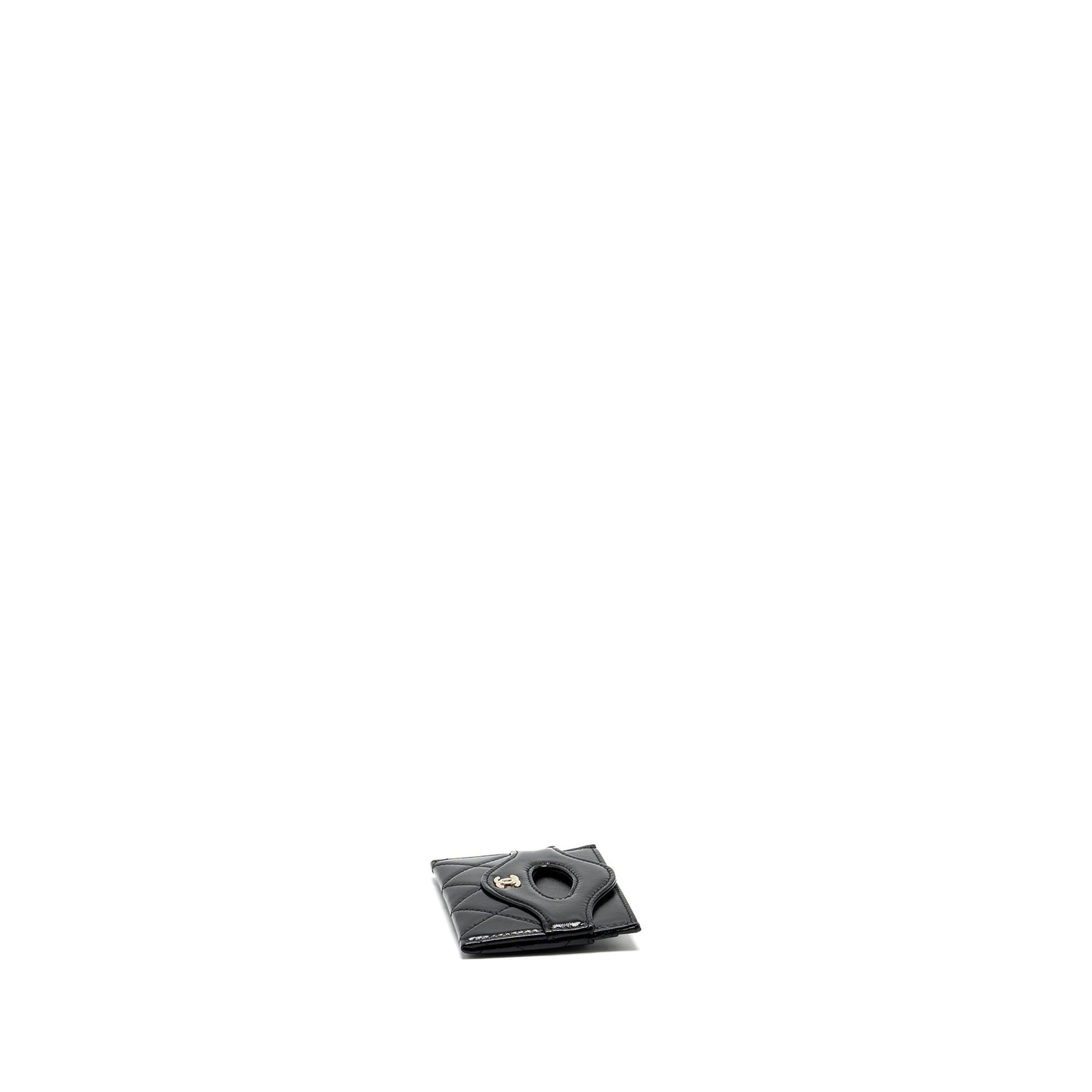 Chanel 31 card holder shiny goatskin black L (microchip)