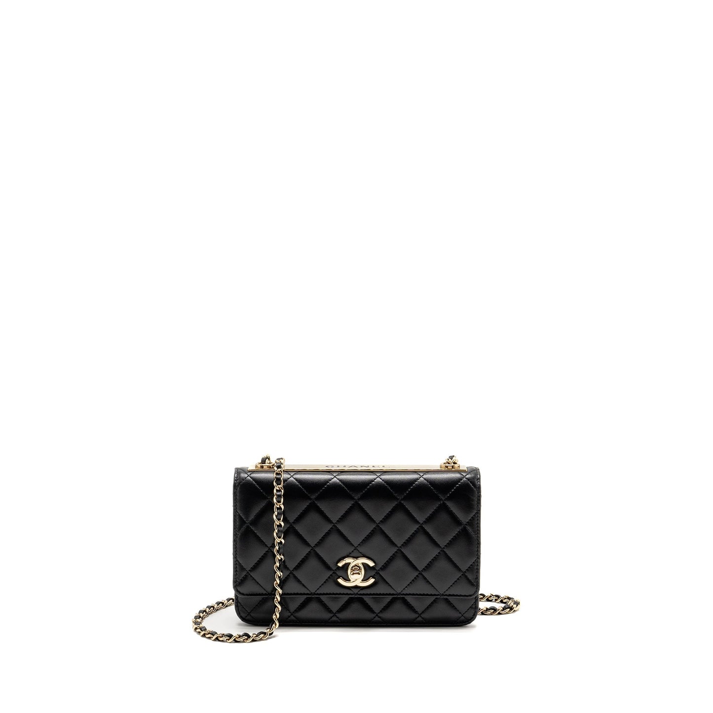 Chanel Trendy CC Wallet on Chain Lambskin Black L (Microchip)