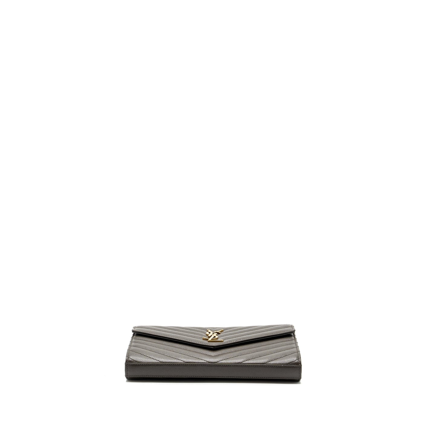 Saint Laurent/ Envelop Chain Purse Grained Calfskin Dark Green