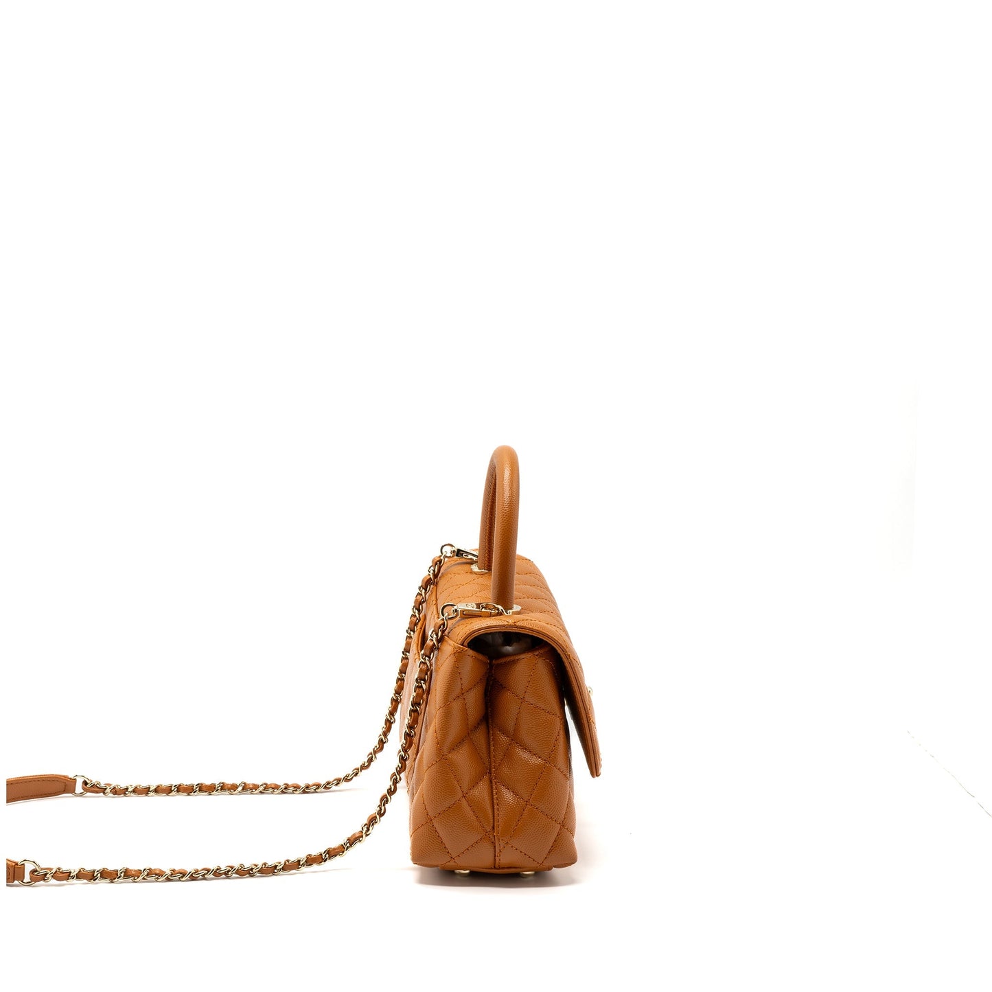 CHANEL SMALL COCO HANDLE CAVIAR CARAMEL  (Microchip)
