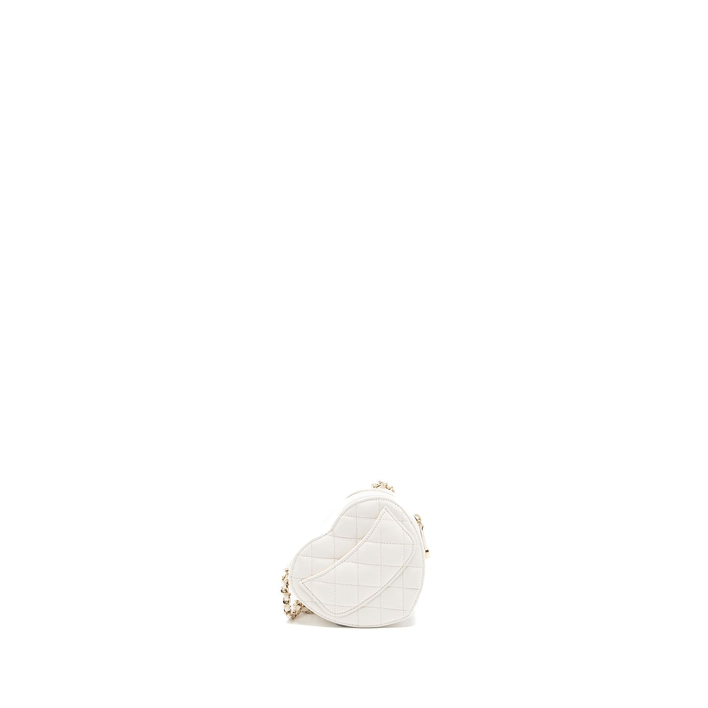 Chanel 22S Small Heart Bag Lambskin White L