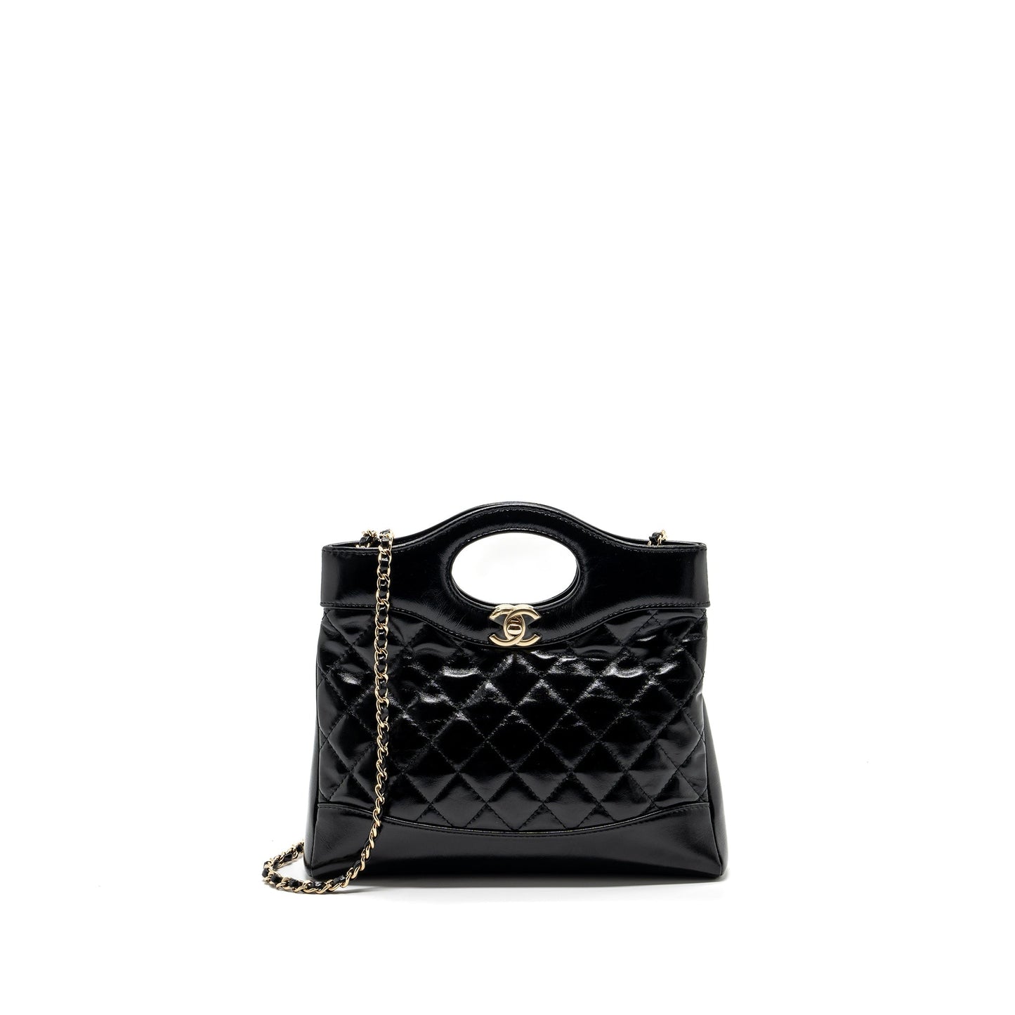 Chanel 24C mini 31 bag shiny calfskin black L (microchip)