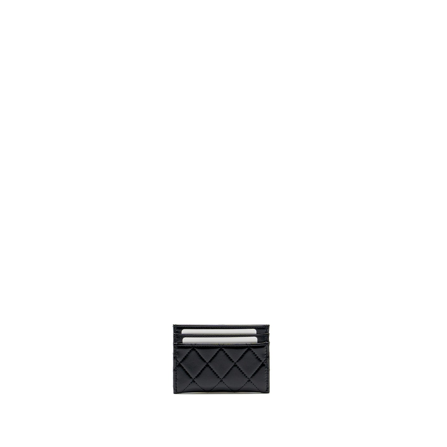 Chanel 31 card holder shiny goatskin black L (microchip)