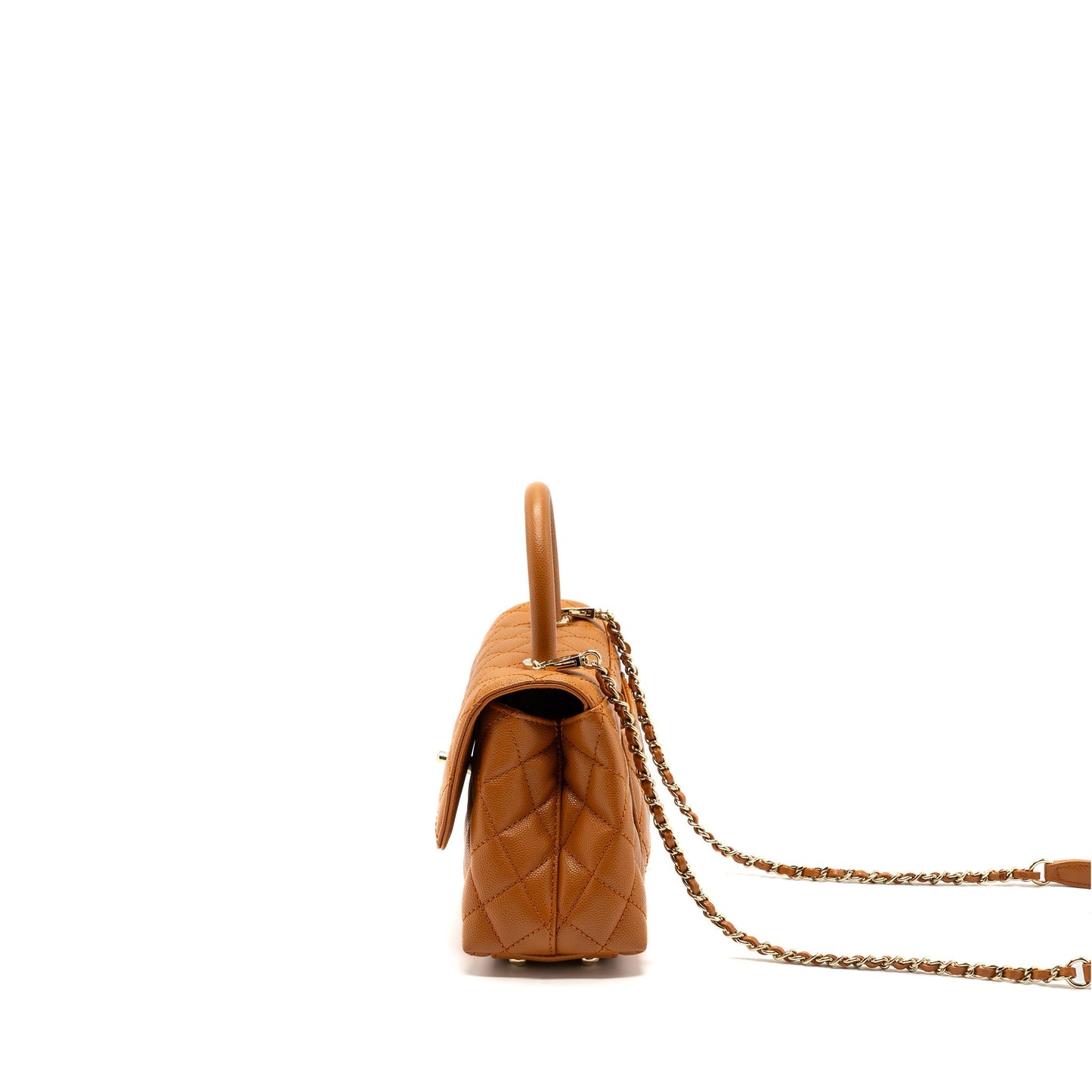 CHANEL SMALL COCO HANDLE CAVIAR CARAMEL  (Microchip)