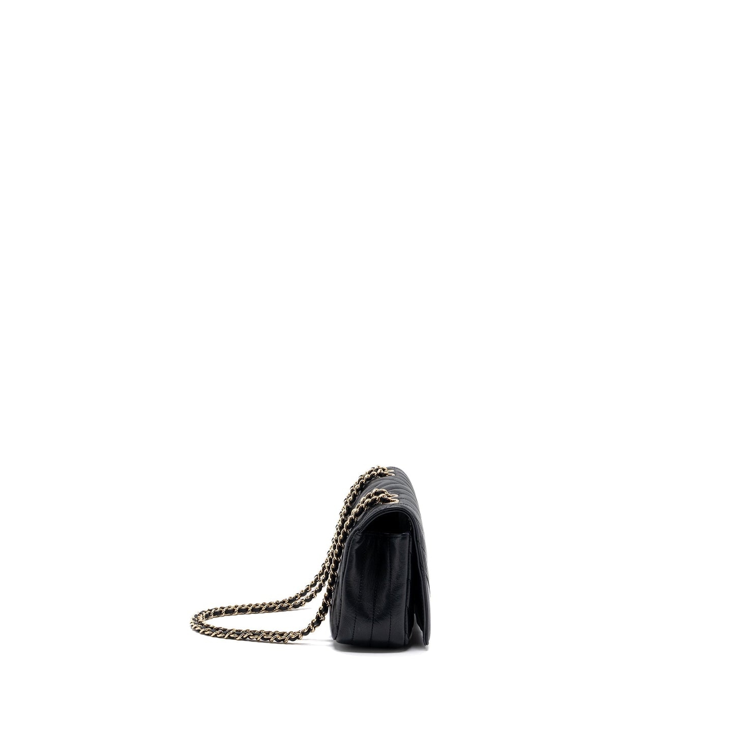 Chanel Chevron Flap Bag Calfskin Black