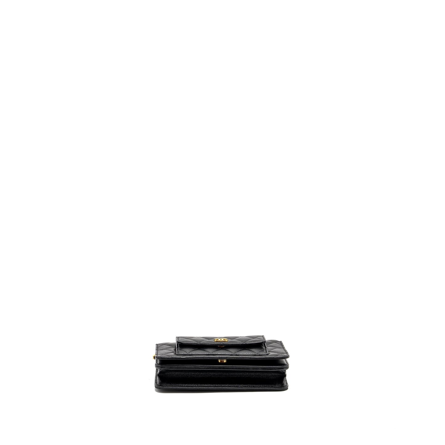 Chanel flap wallet with chain caviar black  (microchip)