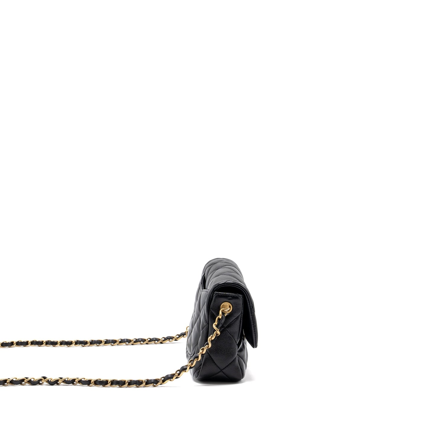 Chanel 23s Coco Love Flap Bag Lambskin Black Brushed (Microchip)