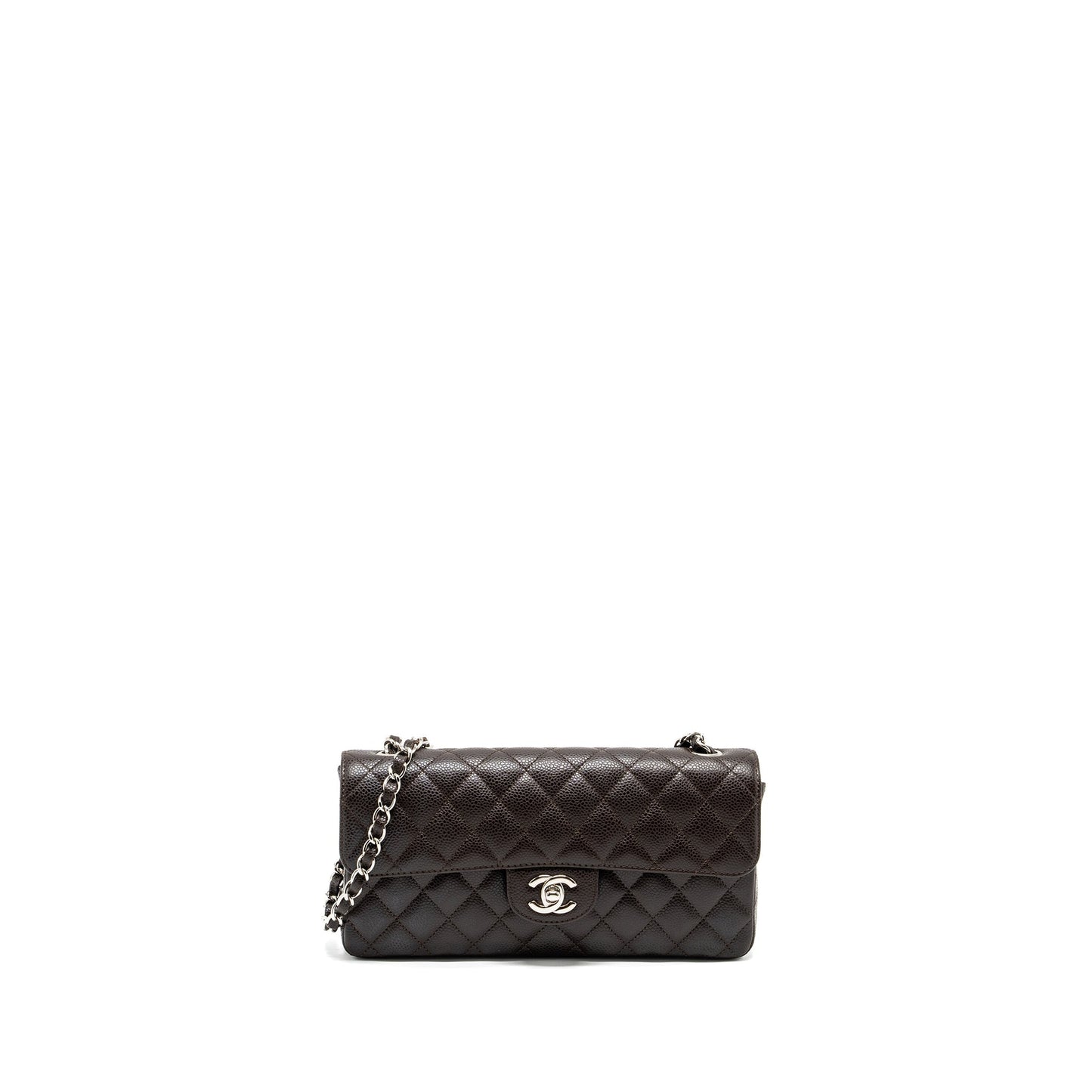 Chanel East West Classic quilted flap bag caviar chocolate
