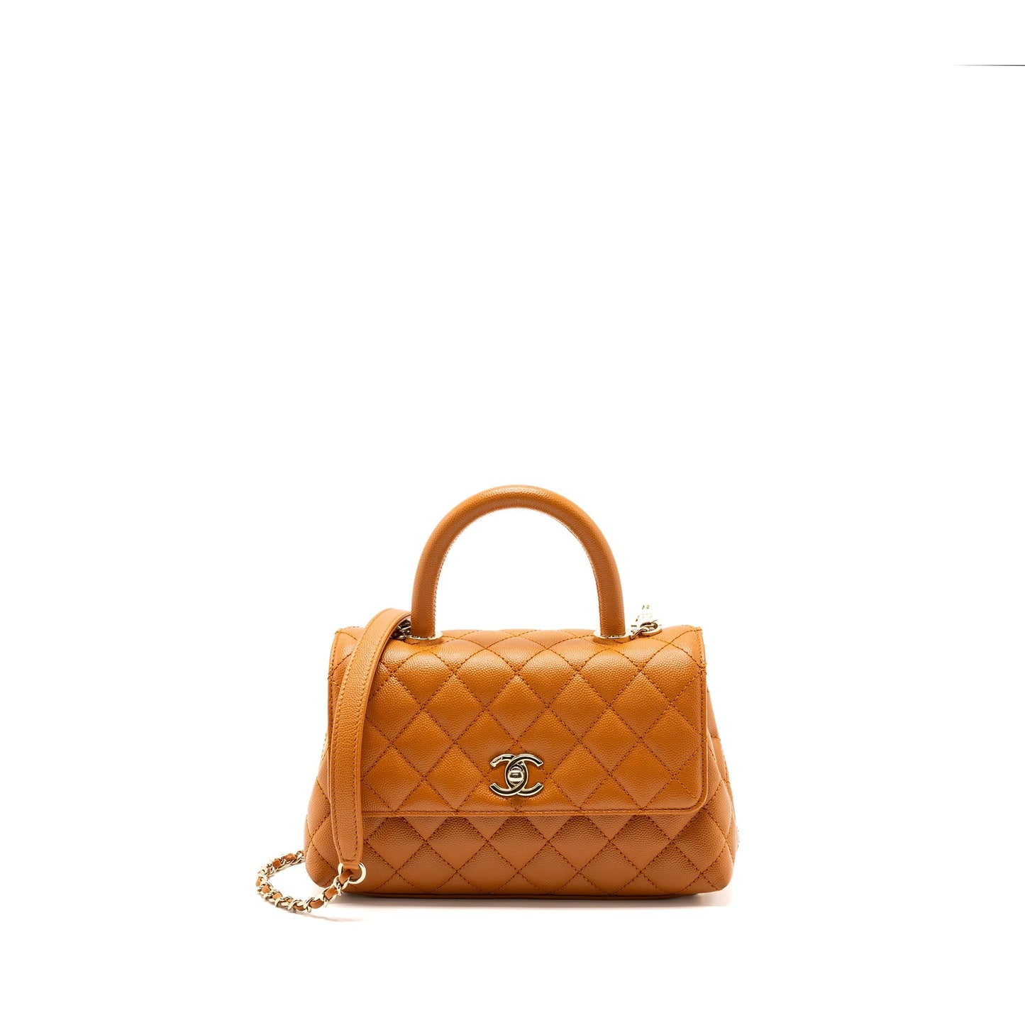 CHANEL SMALL COCO HANDLE CAVIAR CARAMEL  (Microchip)