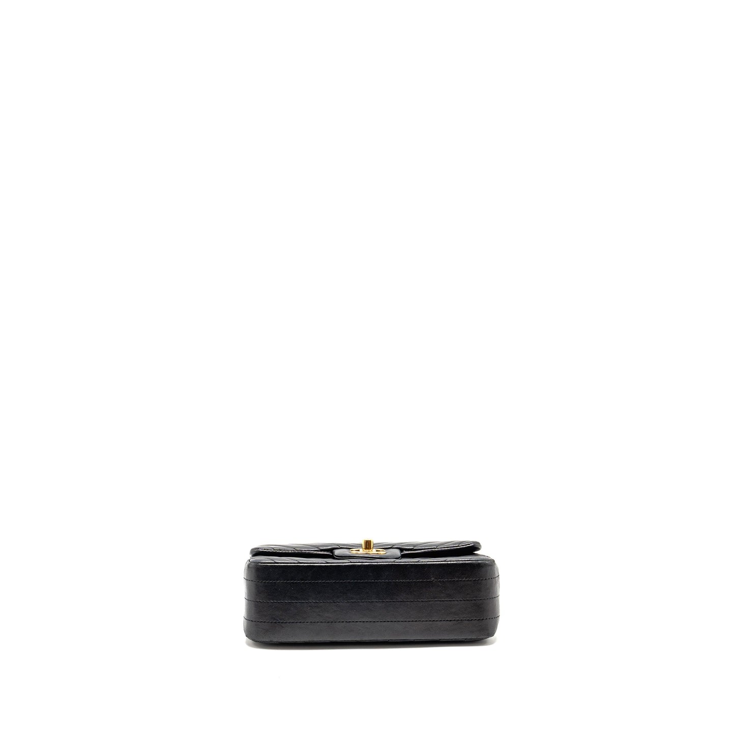Chanel Mini Rectangular Flap Bag Chevron Lambskin Black