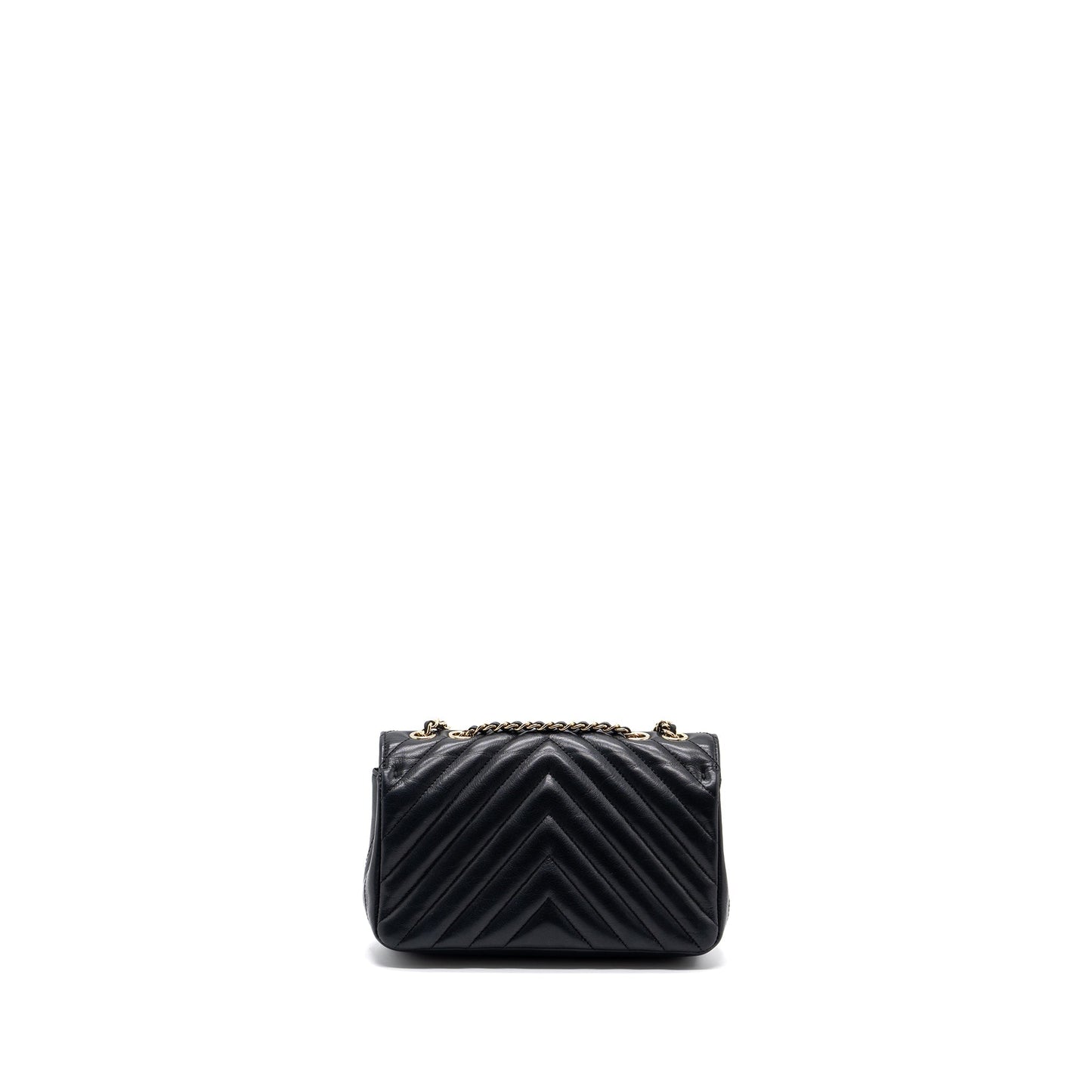 Chanel Chevron Flap Bag Calfskin Black