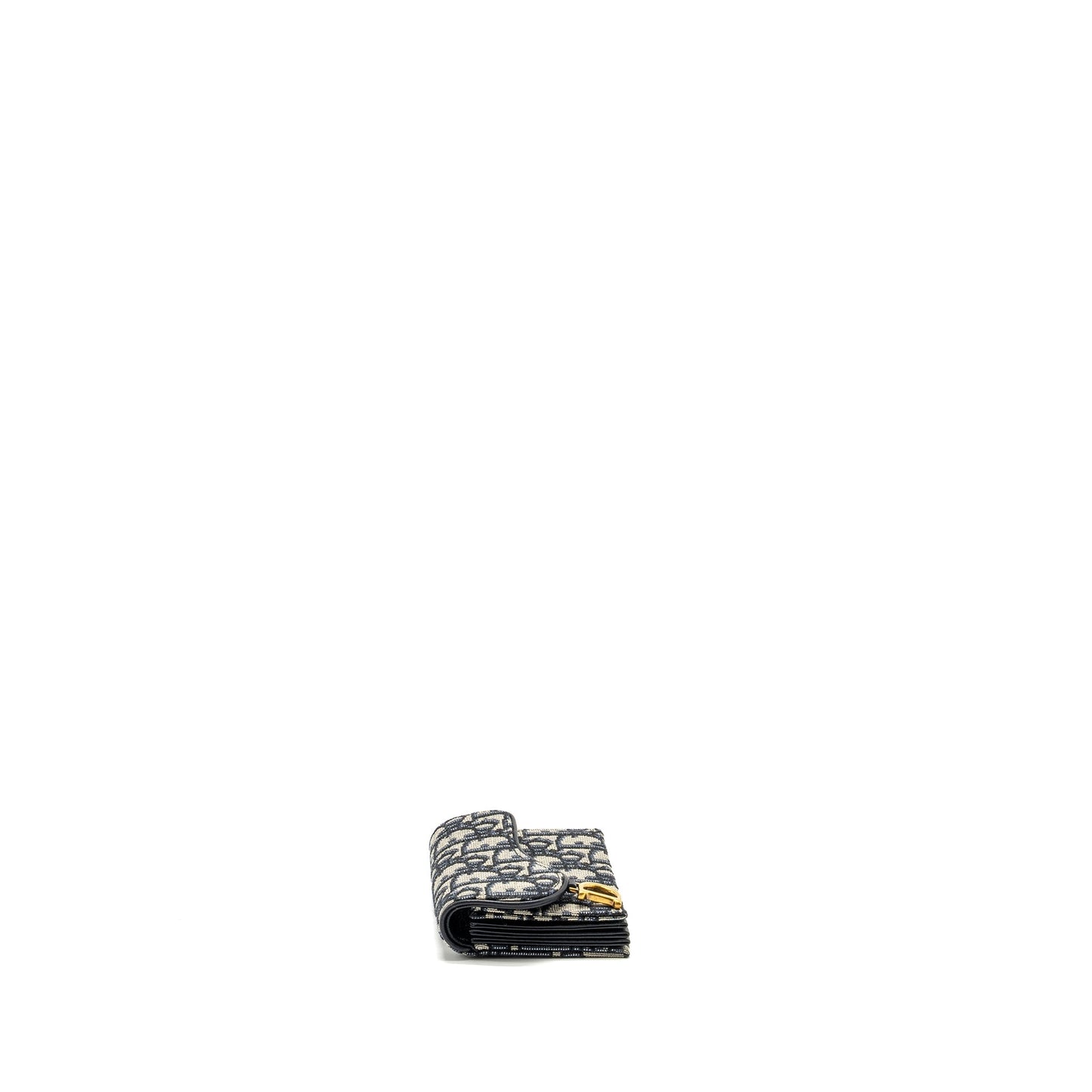Dior Saddle Jasmine Gusset Card Holder Dior Oblique Jacquard Blue