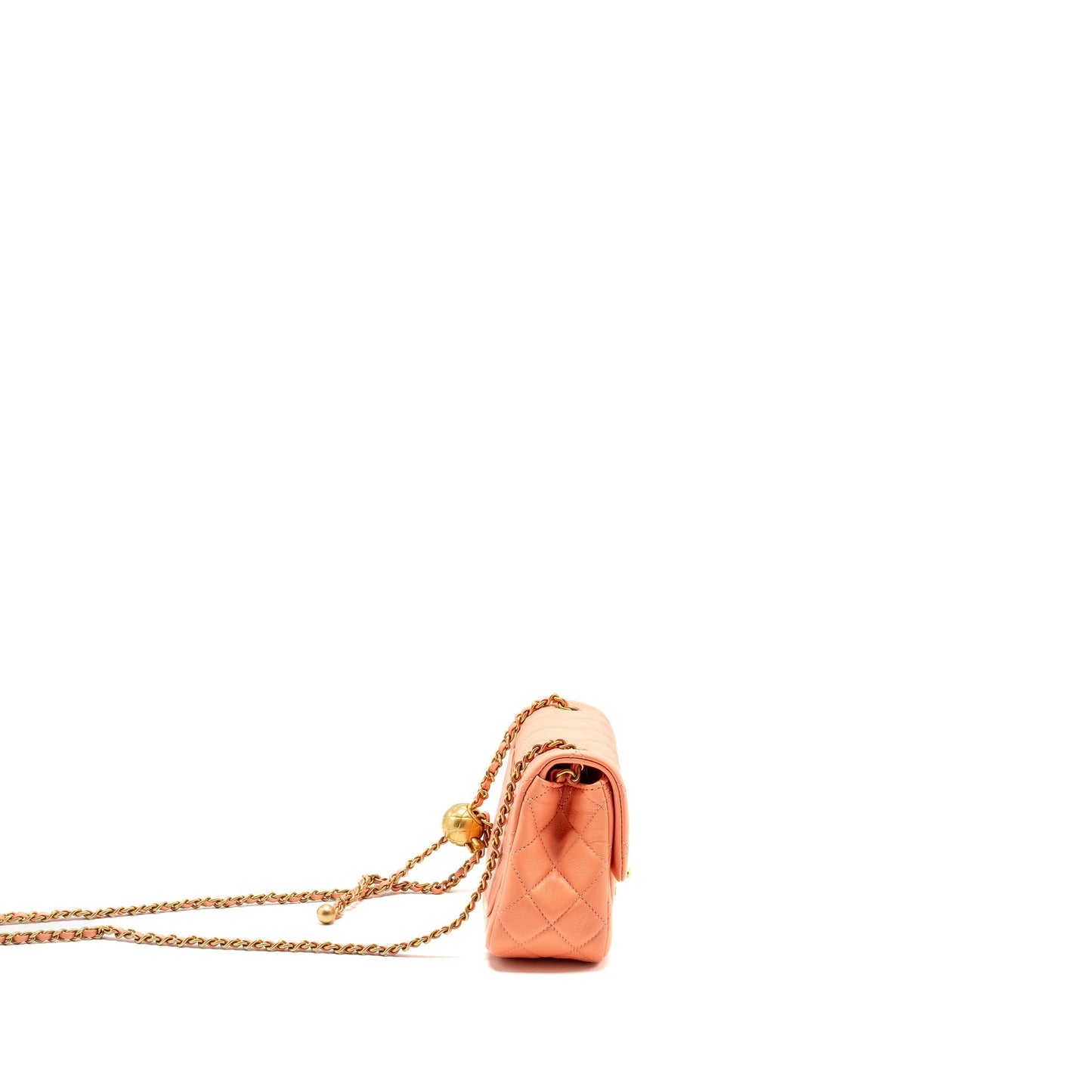 Chanel Pearl Crush Mini Square Lambskin Coral  (Microchip)