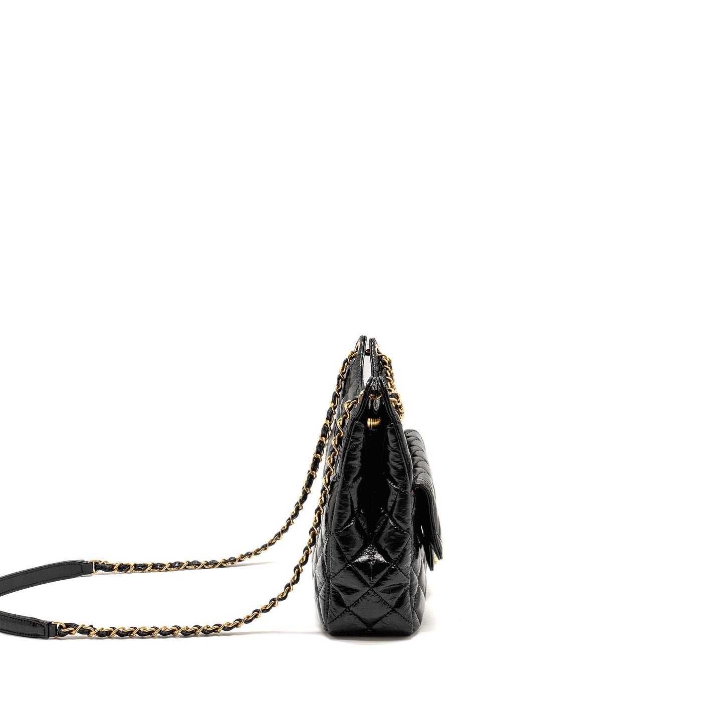Chanel Hobo Bag shiny calfskin Black  (microchip)