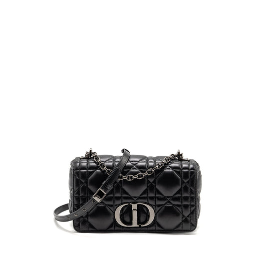 Dior Medium Dior Caro Purse Calfskin Black