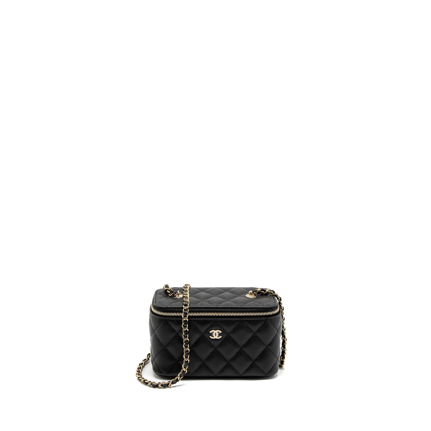 Chanel Long Vanity with Chain Caviar Black L (Microchip)