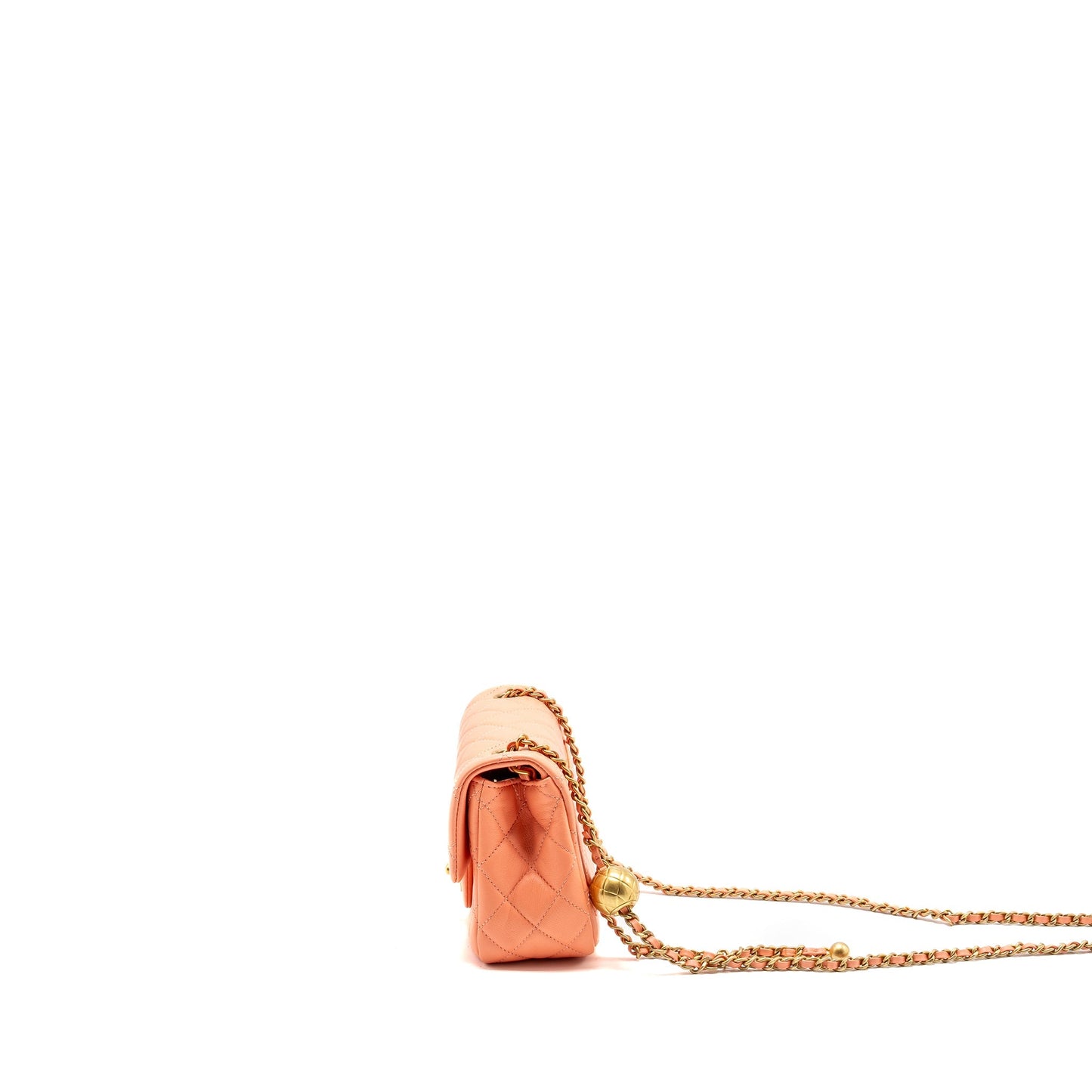 Chanel Pearl Crush Mini Square Lambskin Coral  (Microchip)