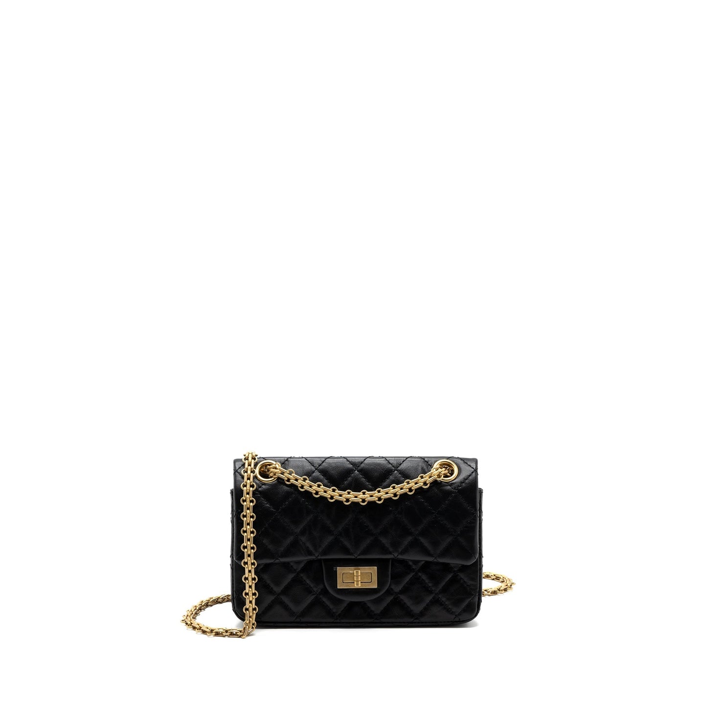 Chanel Mini 2.55 Reissue Flap Bag Aged Calfskin Black Brushed