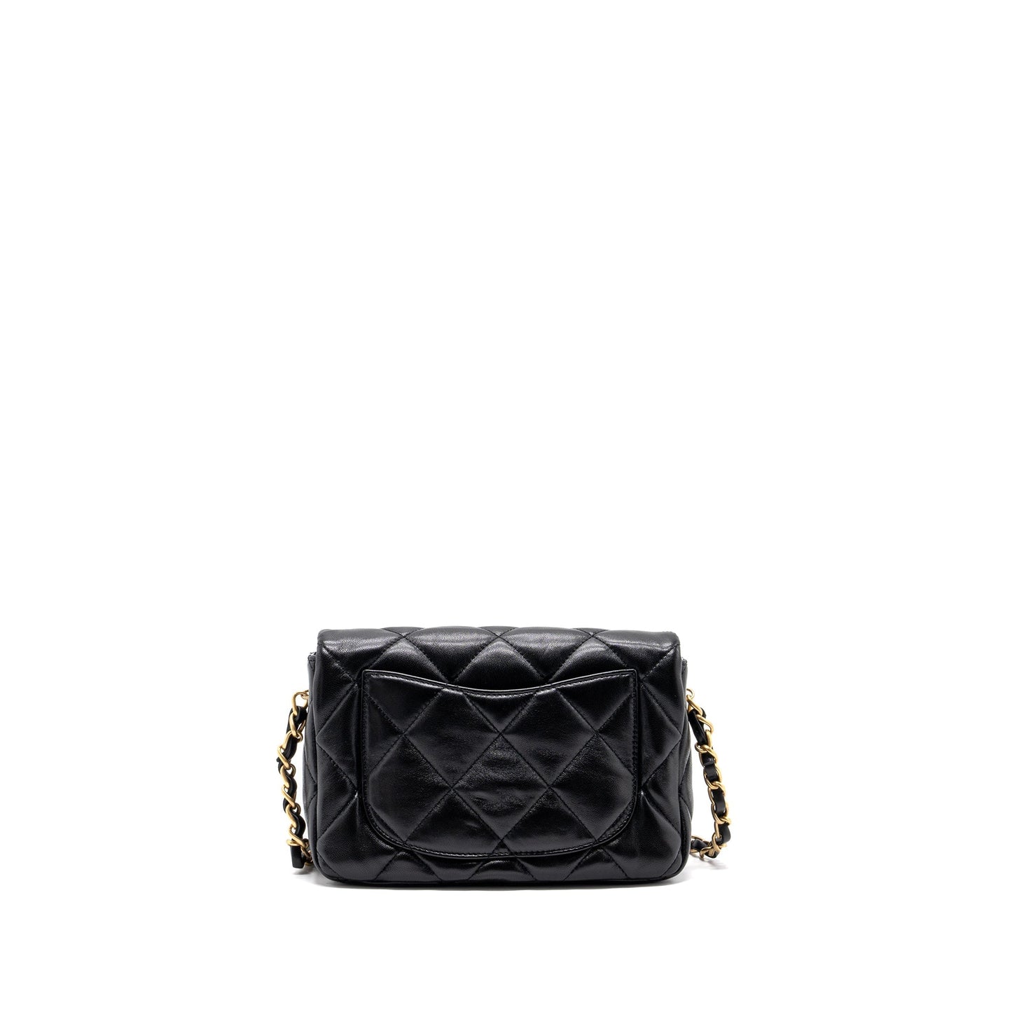 Chanel 23s Coco Love Flap Bag Lambskin Black Brushed (Microchip)