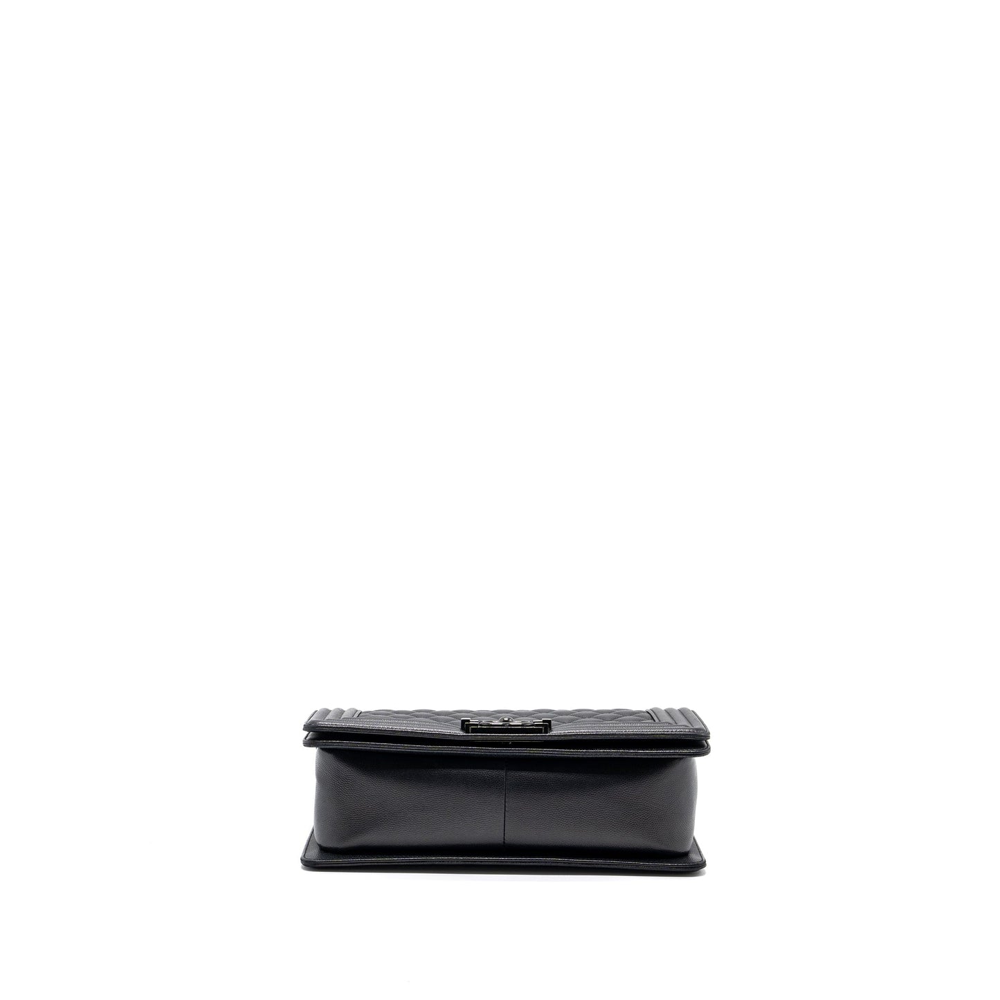 Chanel medium boy bag caviar so black black hardware