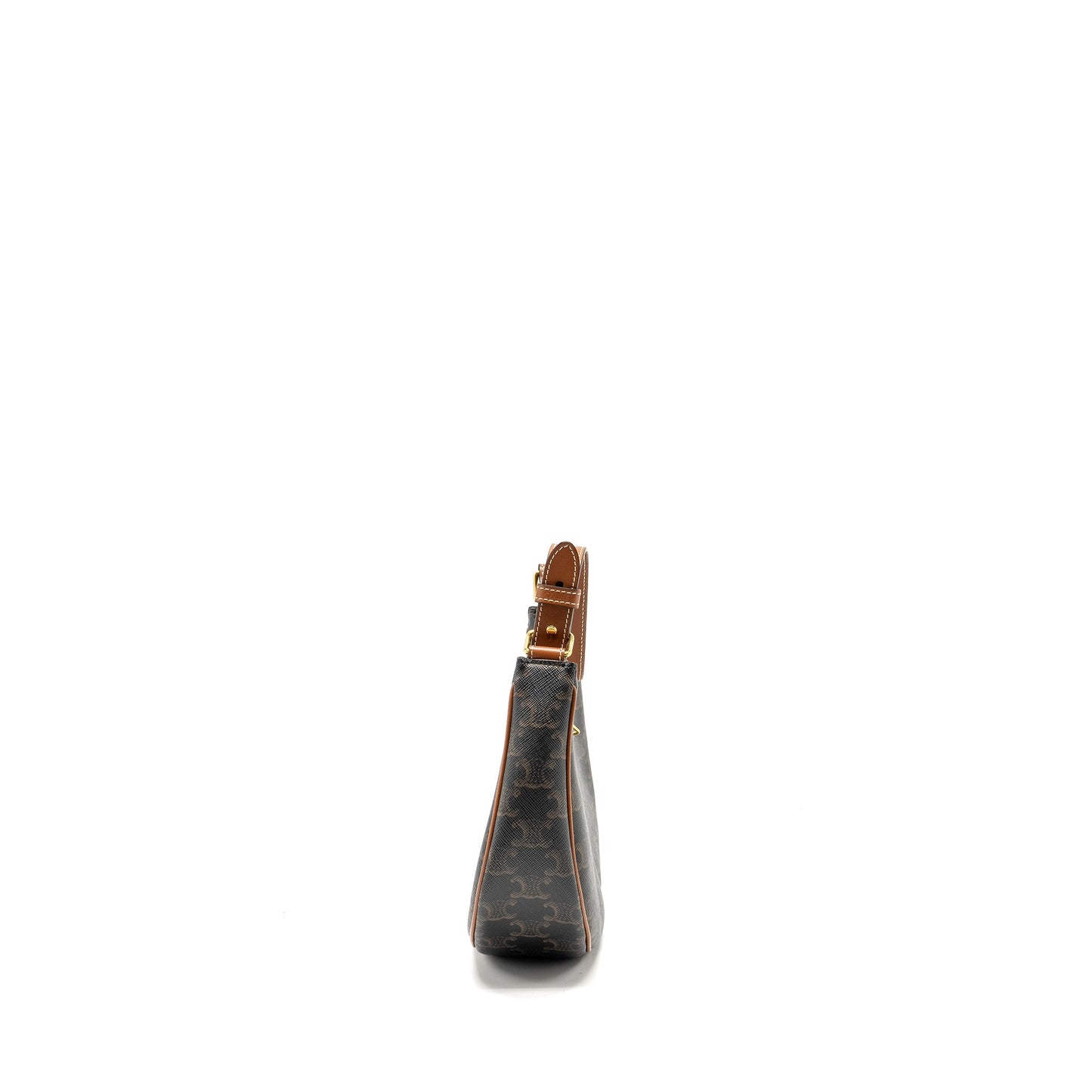CELINE Purse Triomphe Canvas / Calfskin Brown
