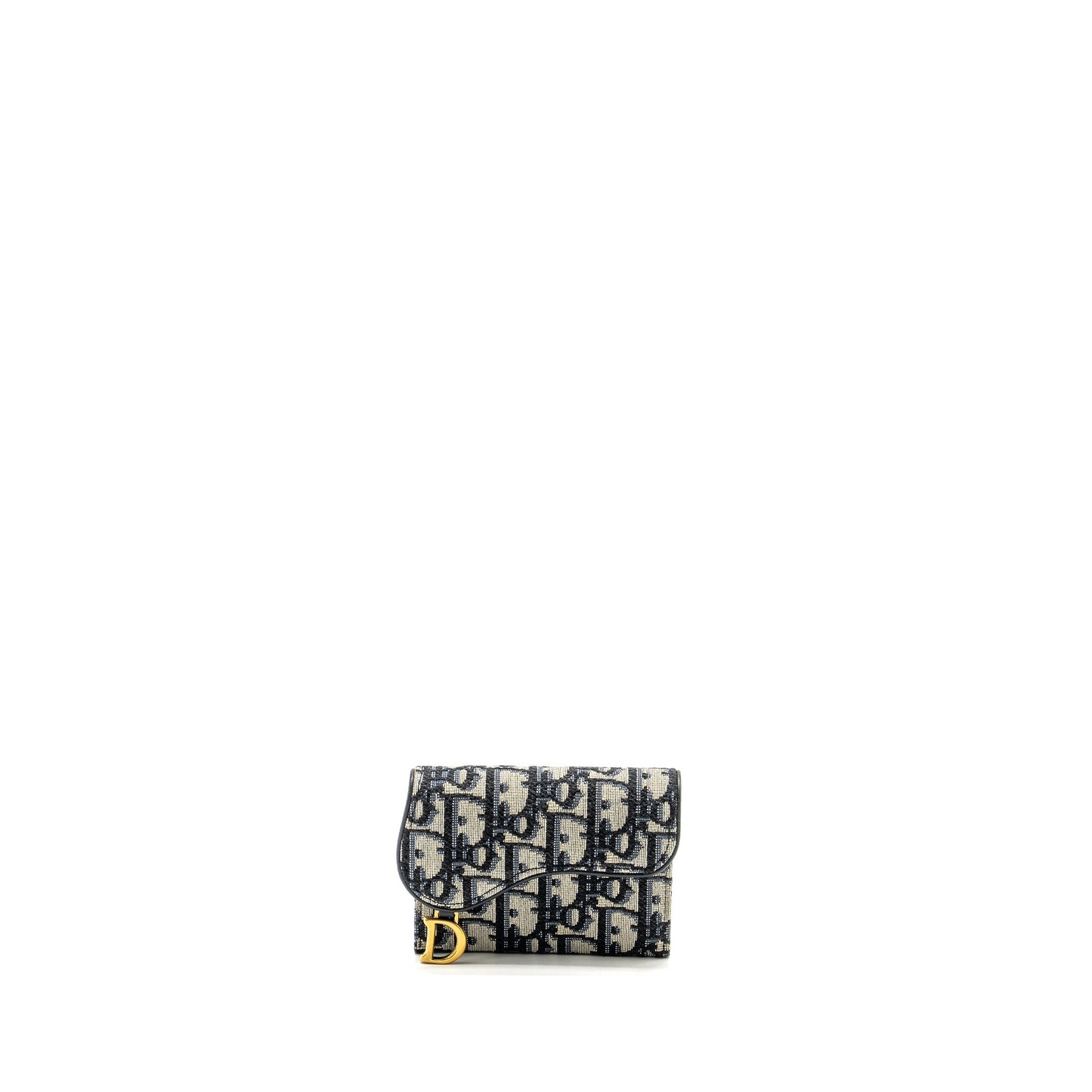 Dior Saddle Jasmine Gusset Card Holder Dior Oblique Jacquard Blue