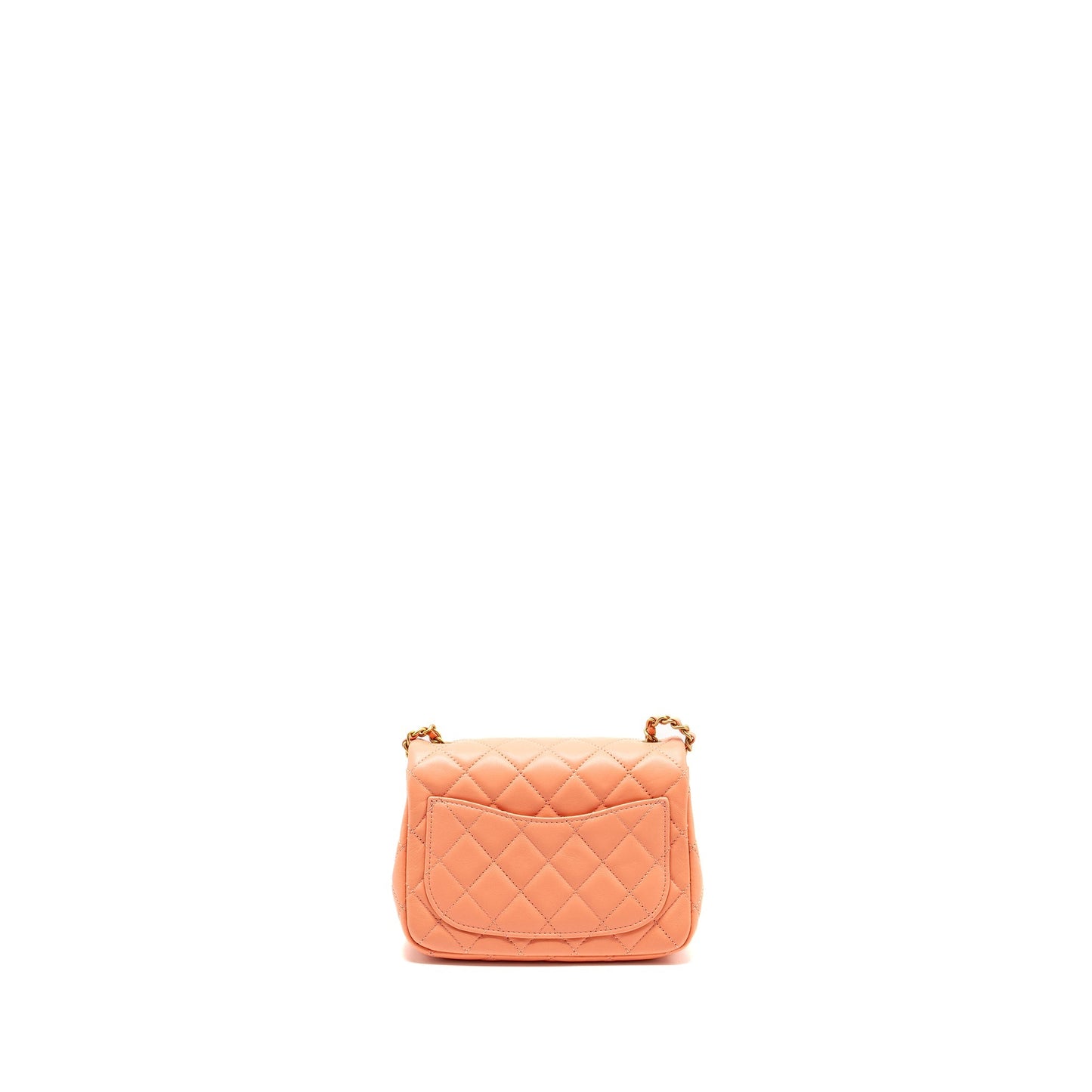 Chanel Pearl Crush Mini Square Lambskin Coral  (Microchip)