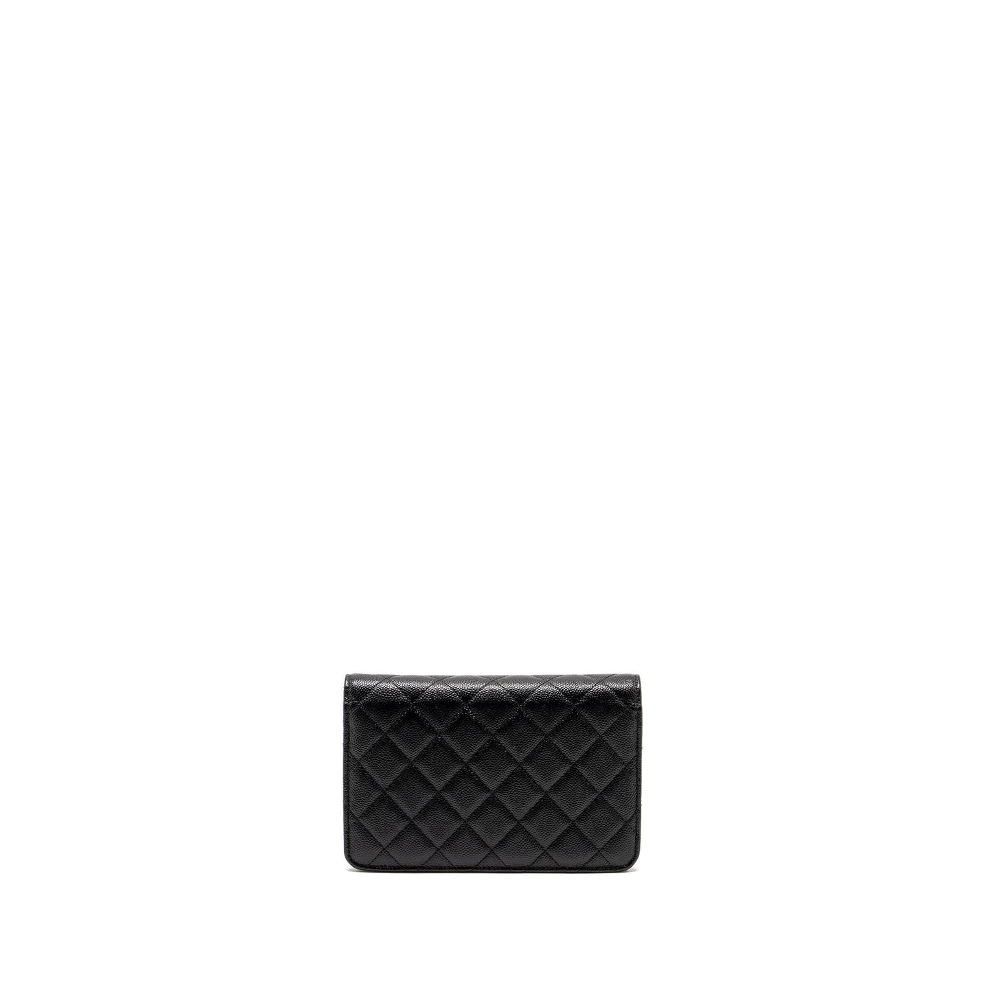 Chanel Detailed CC Logo Wallet on Chain Caviar Black  (Microchip)