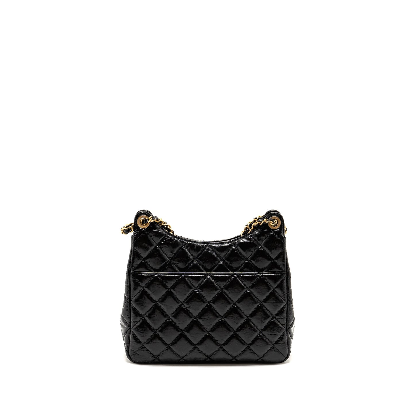 Chanel Hobo Bag shiny calfskin Black  (microchip)