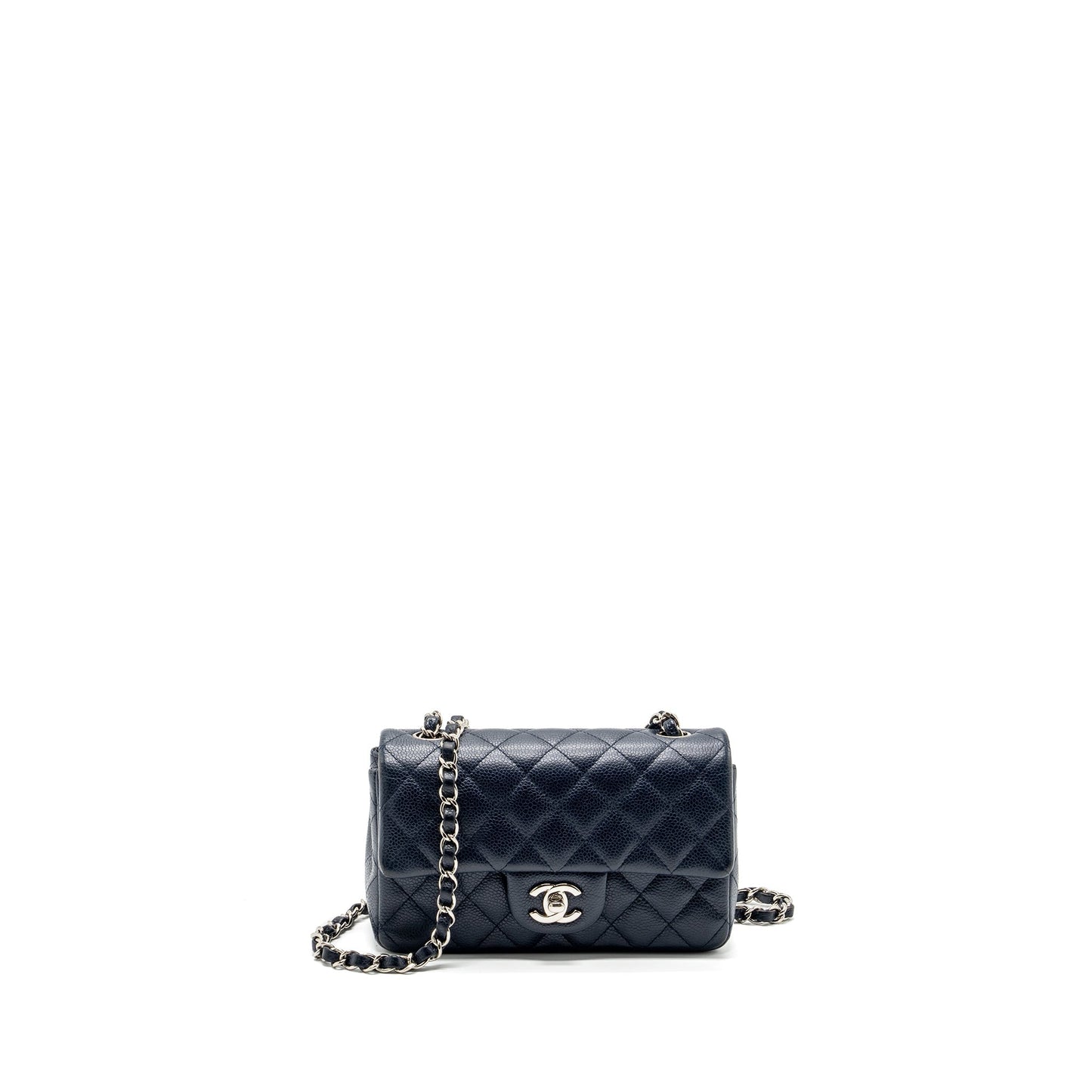 Chanel Classic Mini Rectangular Flap Bag Caviar Navy