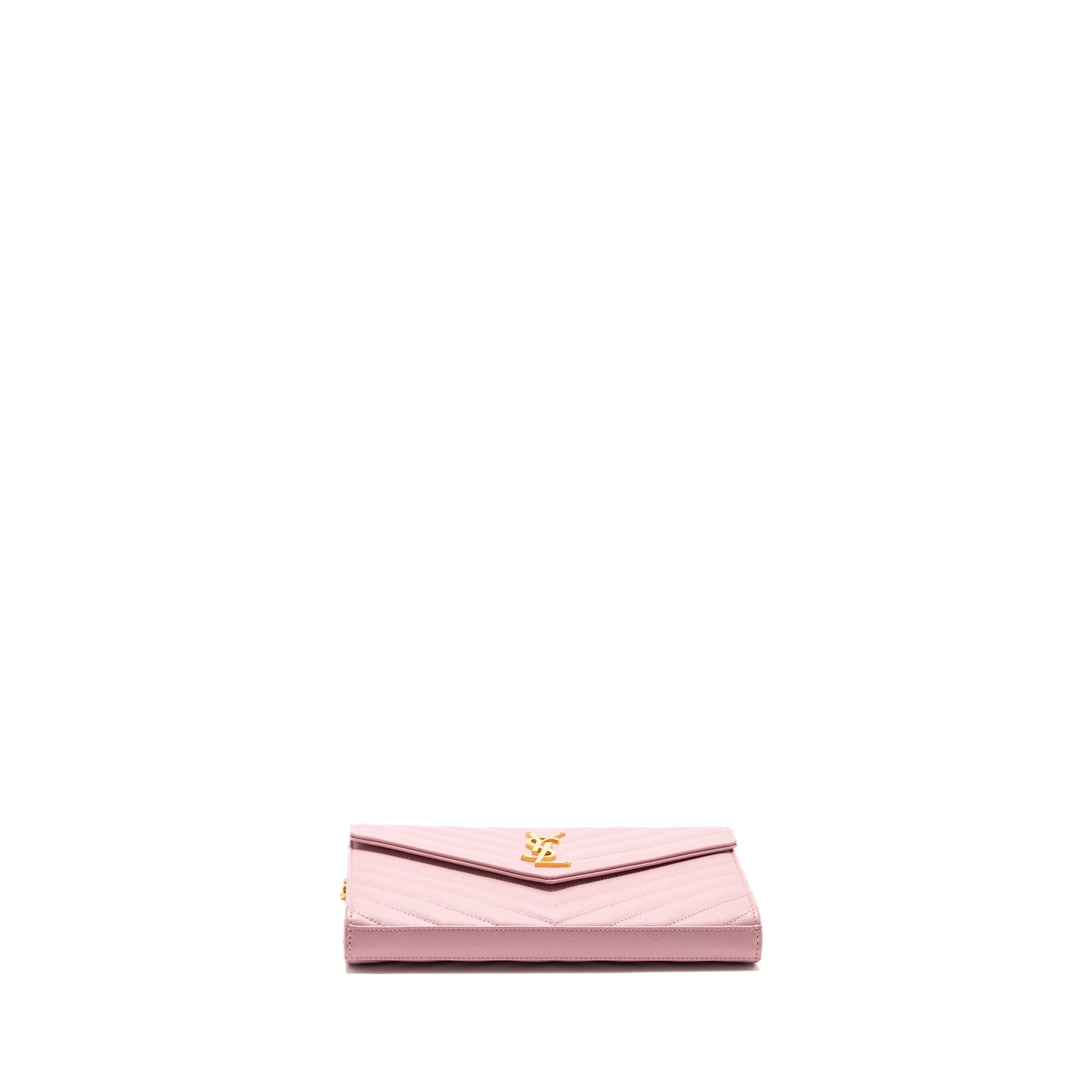 Saint Laurent / Cassandre Matelasse Wallet on Chain Grained Calfskin PInk