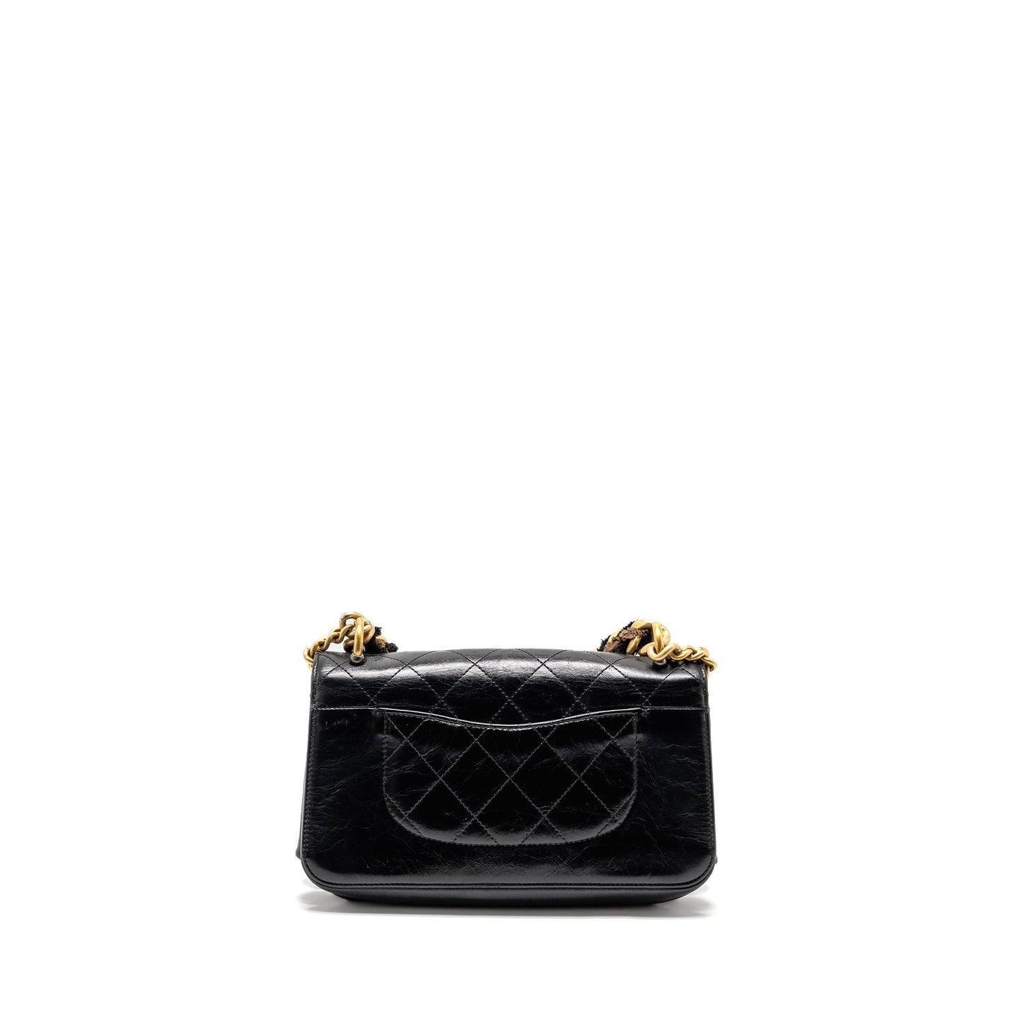 Chanel Quilted Flap Bag with Giant Chain Handle Calfskin Black