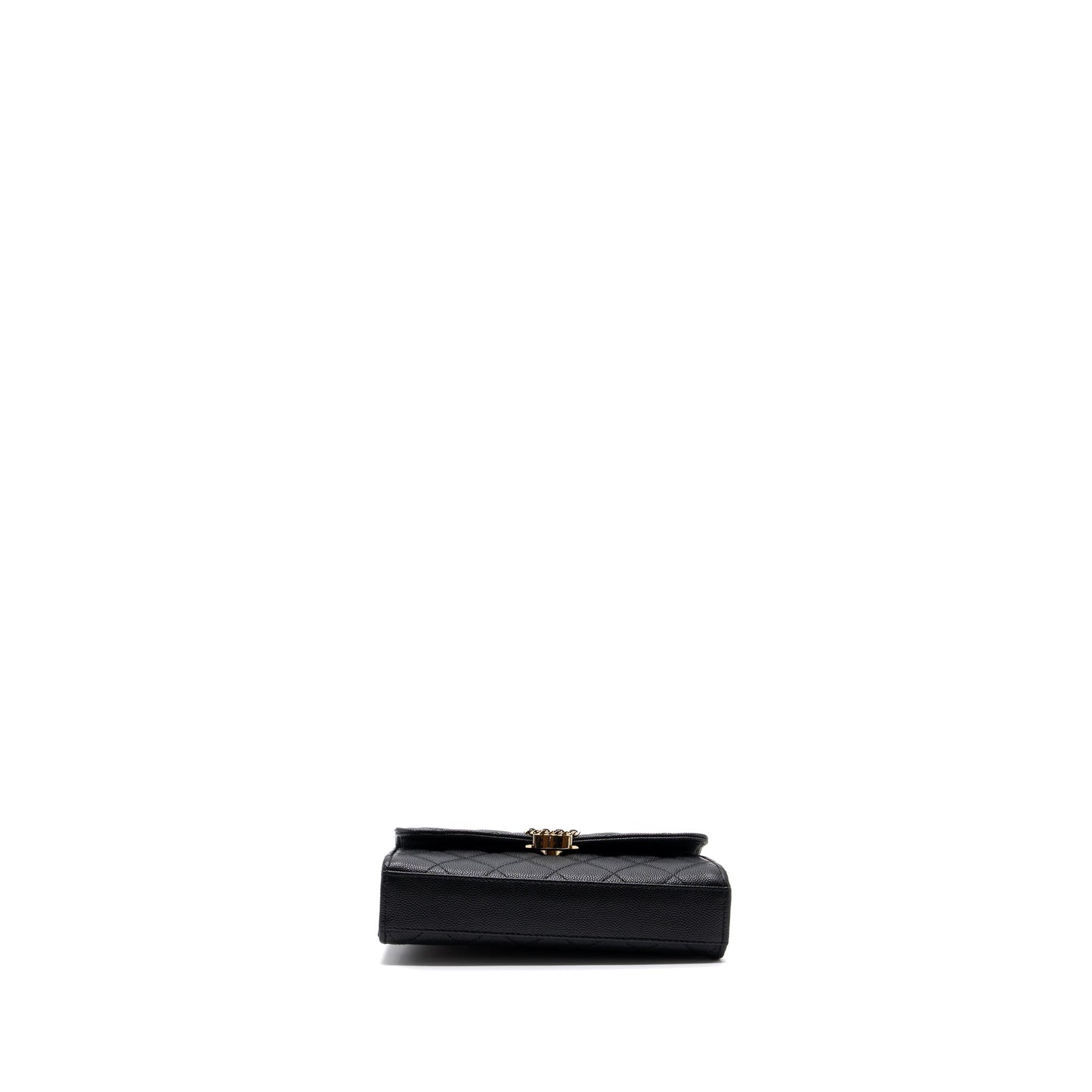 Chanel top handle mini flap bag with chain caviar black L (microchip)