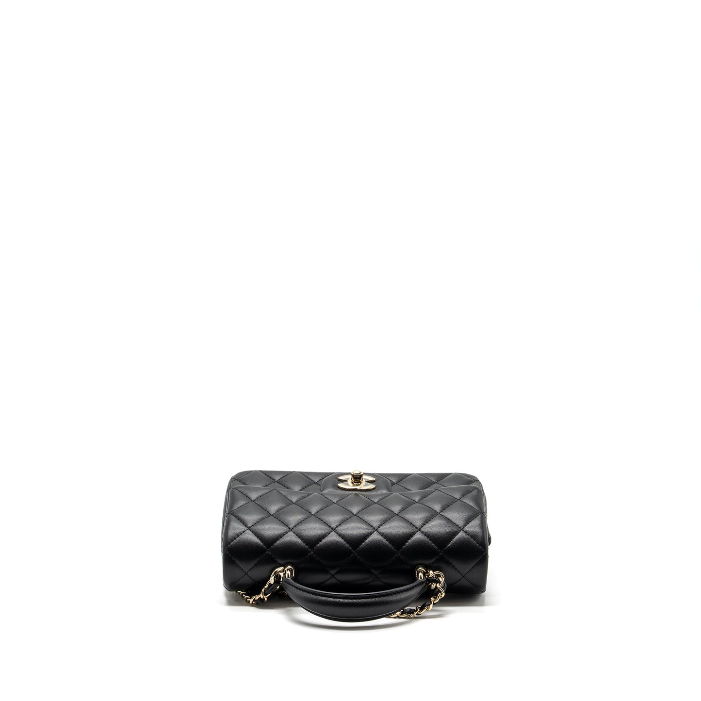 Chanel Top Handle Mini Rectangular Flap Bag lambskin Black L(Microchip)