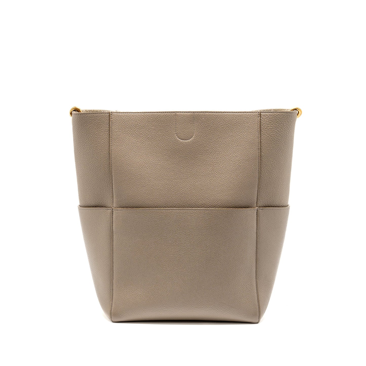 Celine Sangle Bucket Purse Grained Calfskin Grey