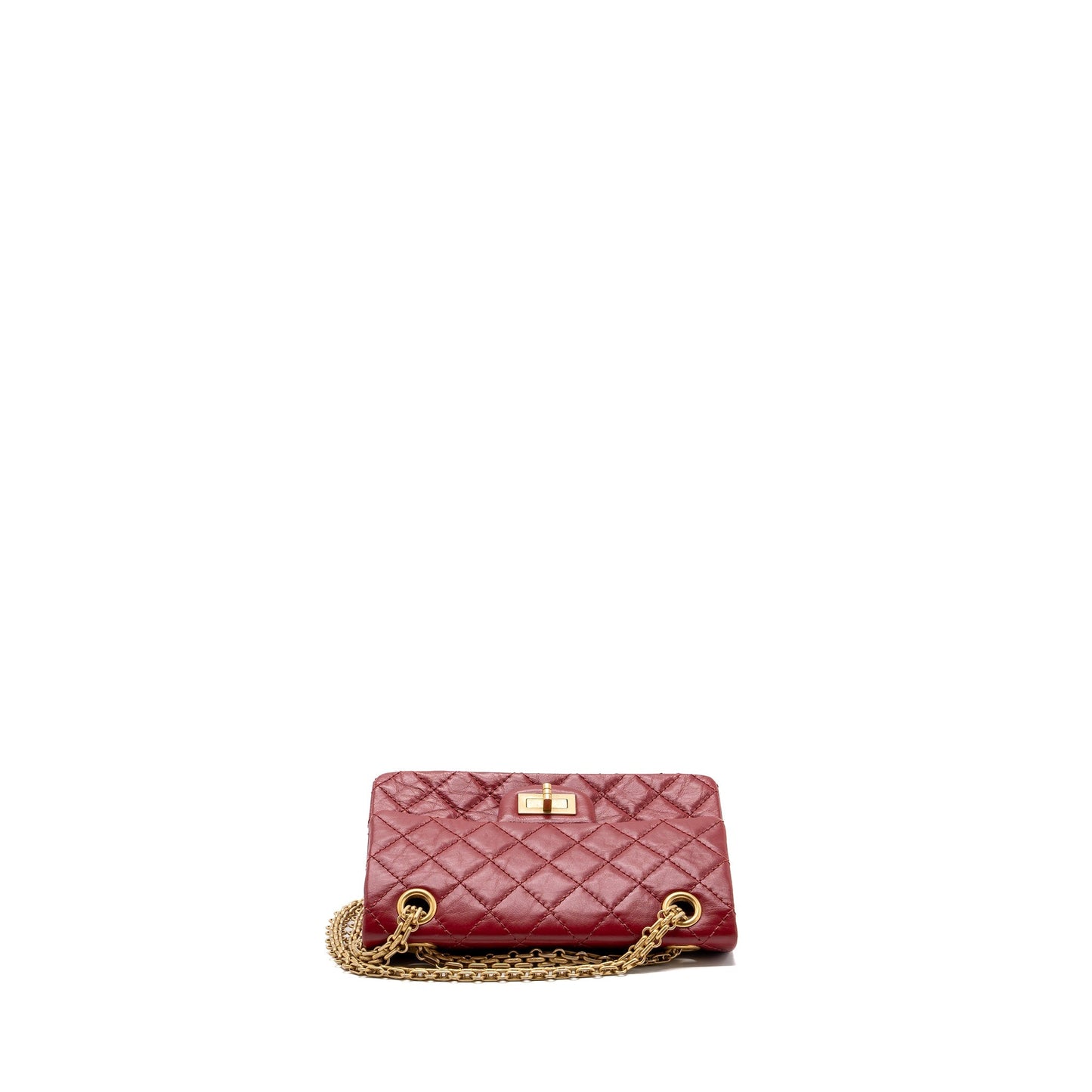 Chanel mini 2.55 reissue flap bag aged calfskin red