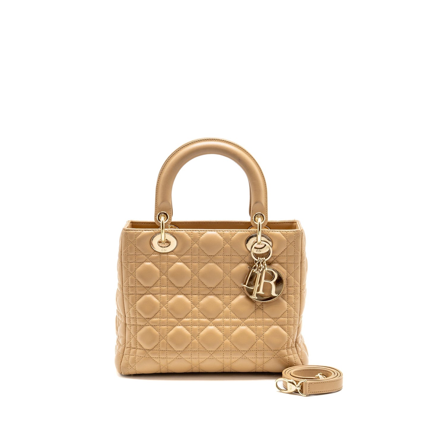 Dior Medium Lady dior lambskin beige