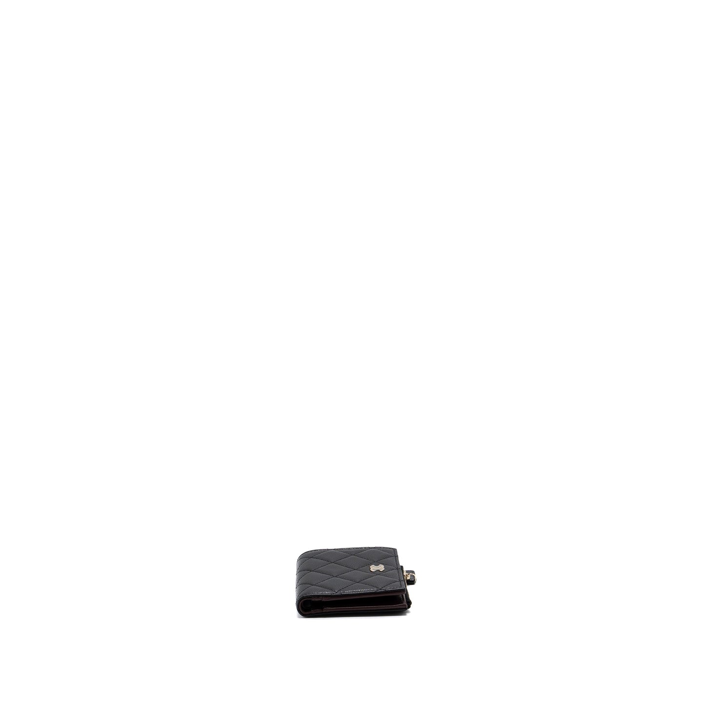 Chanel quilted fold wallet caviar black L (microchip)